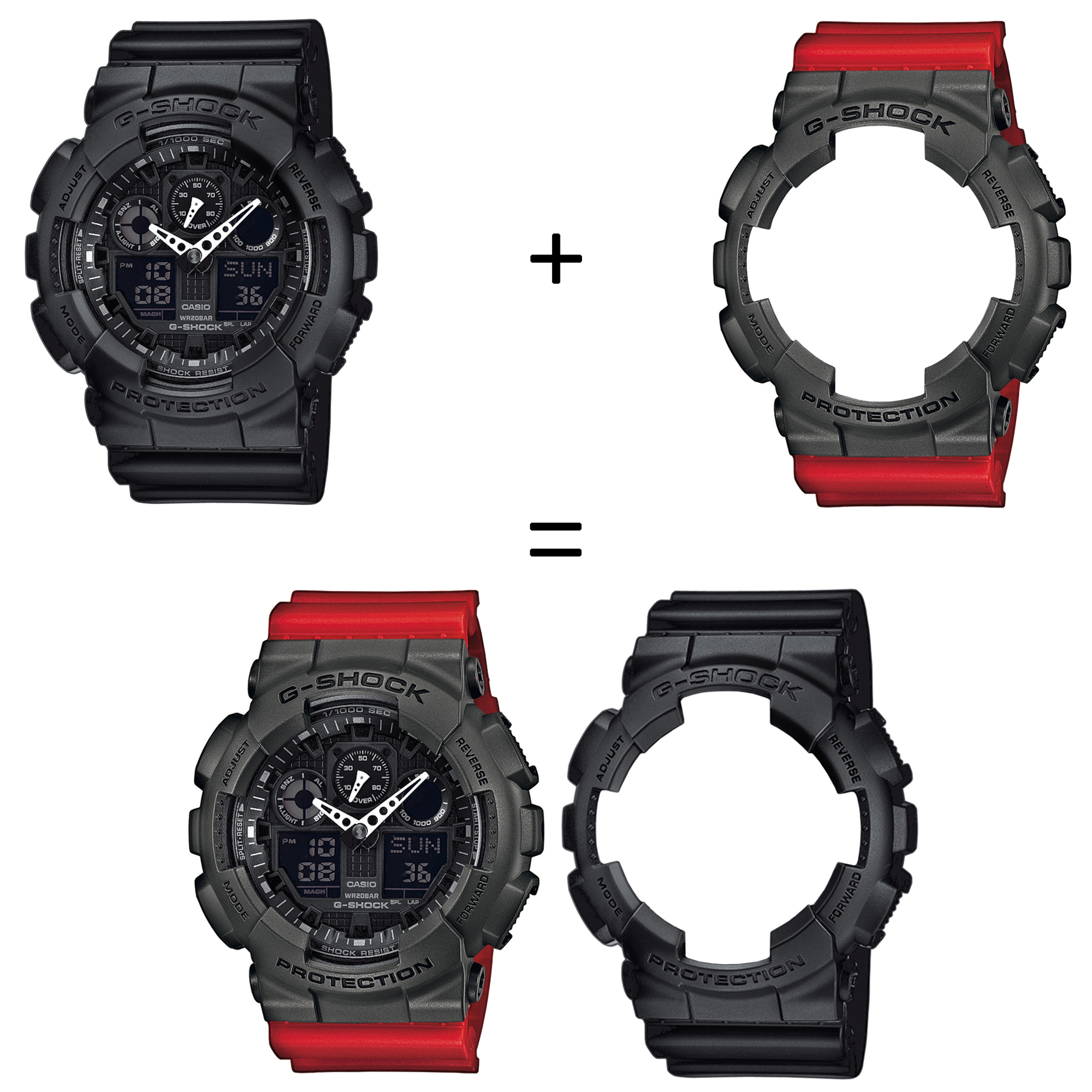 Casio SET GA-100-1A1ER + BEZEL 10467795 + PASEK 10395226 zegarek - miniatura 2