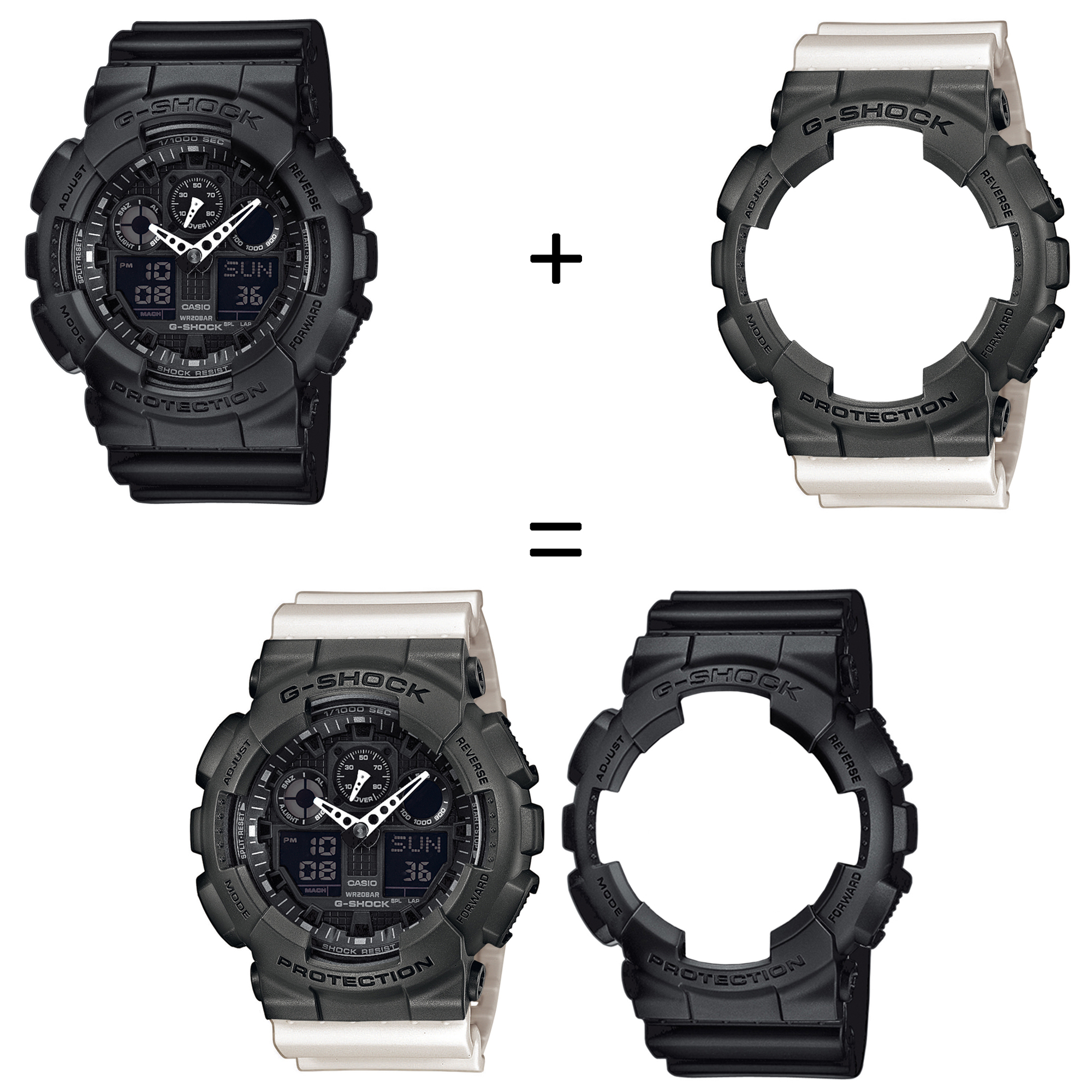 Casio SET GA-100-1A1ER + BEZEL 10467795 + PASEK 10395227 zegarek - miniatura 2