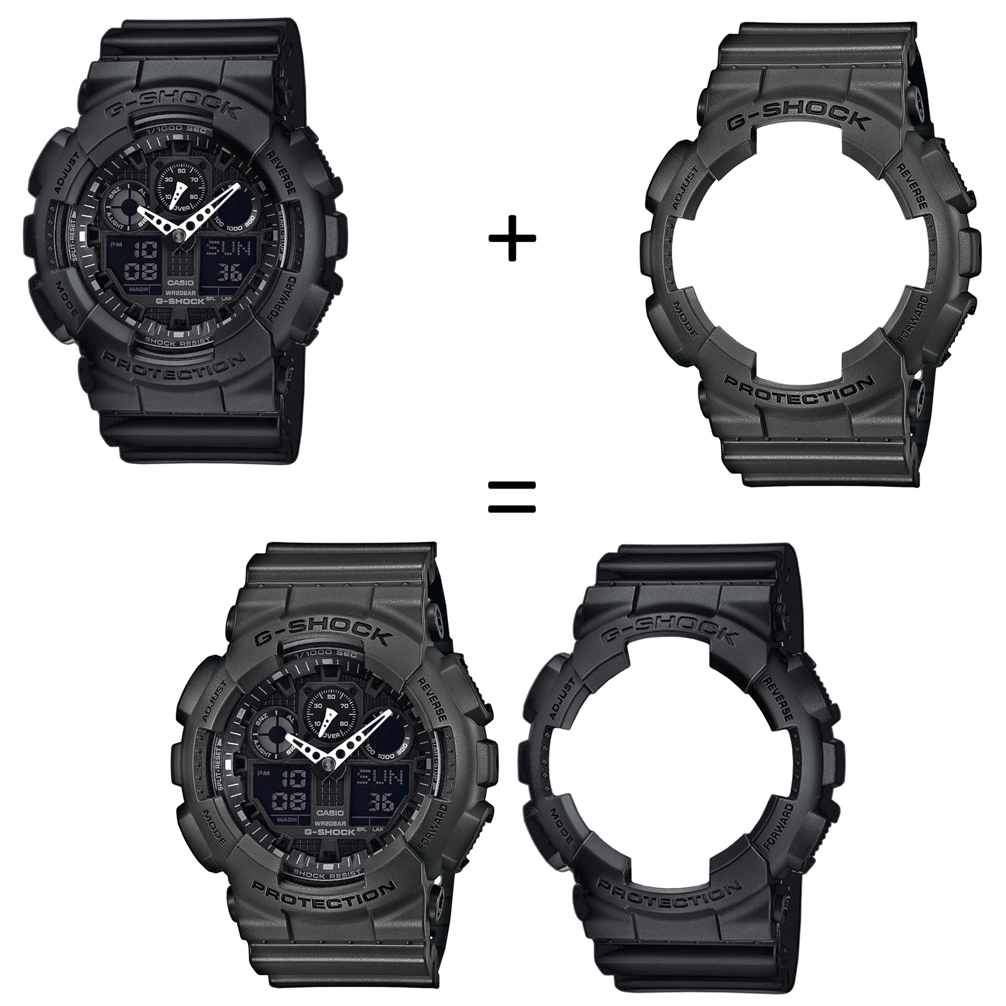 Casio SET GA-100-1A1ER + BEZEL 10467795 + PASEK 10467764 zegarek - miniatura 2