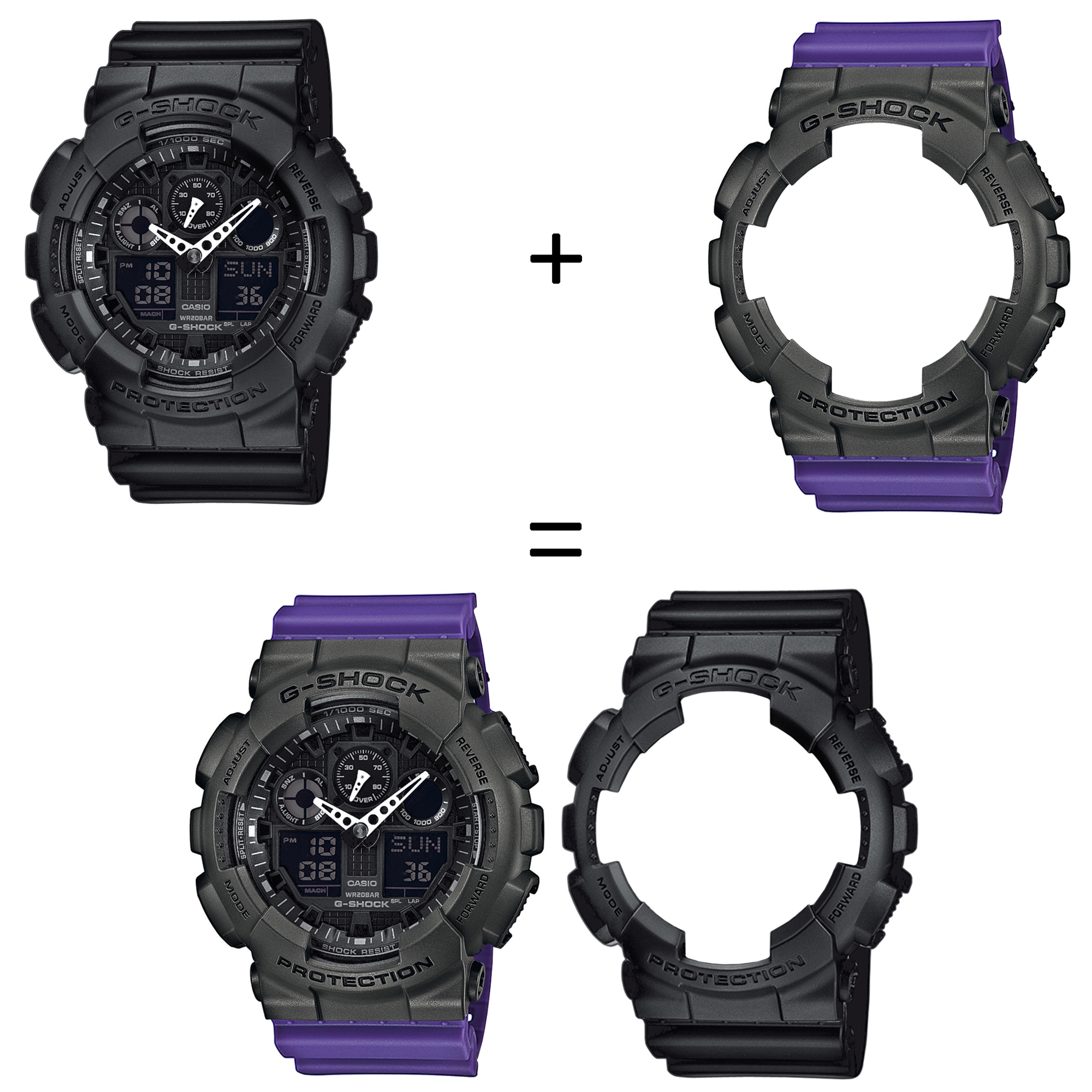 Casio SET GA-100-1A1ER + BEZEL 10467795 + PASEK 10498156 zegarek - miniatura 2