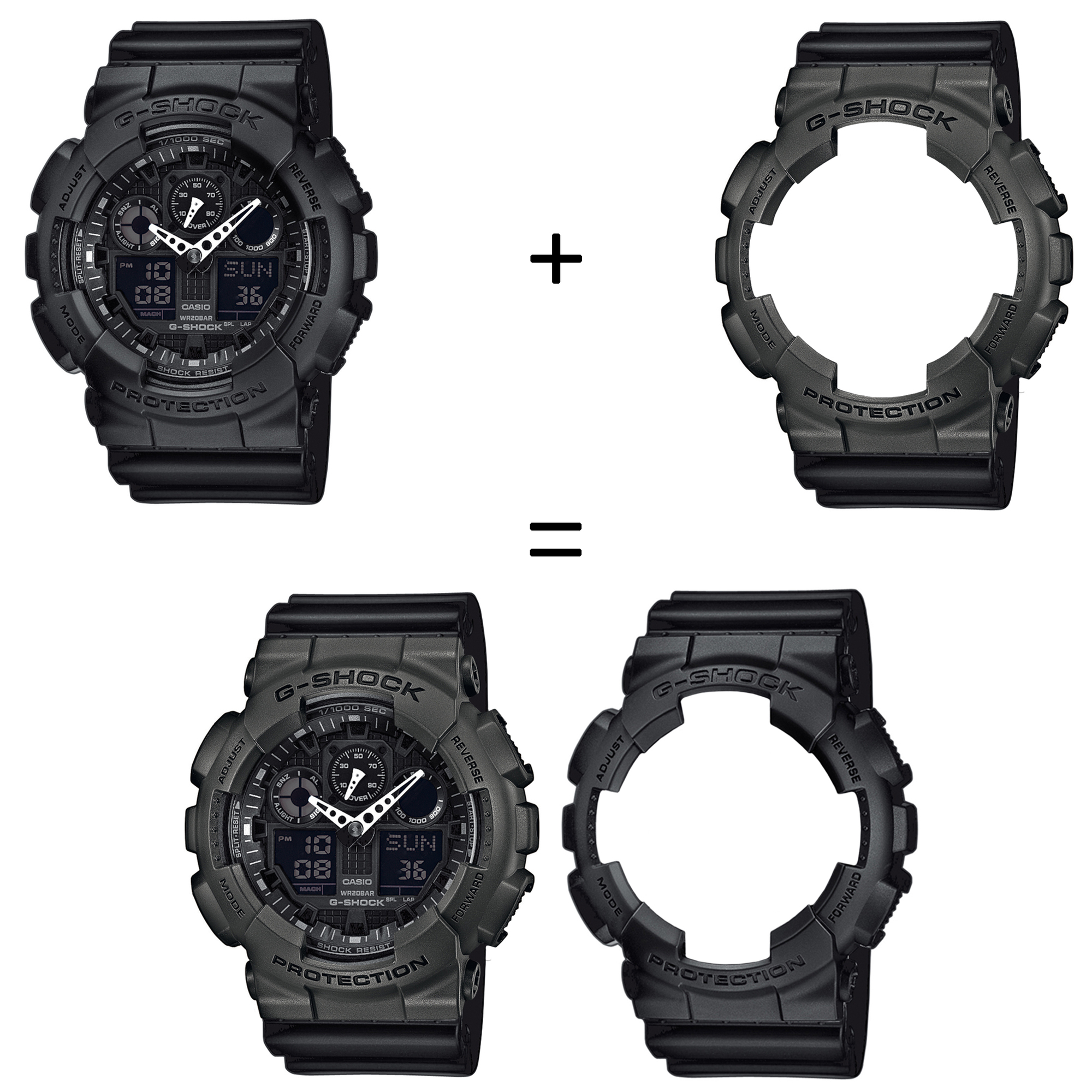 Casio SET GA-100-1A1ER + BEZEL 10467795 + PASEK 10536683 zegarek - miniatura 2