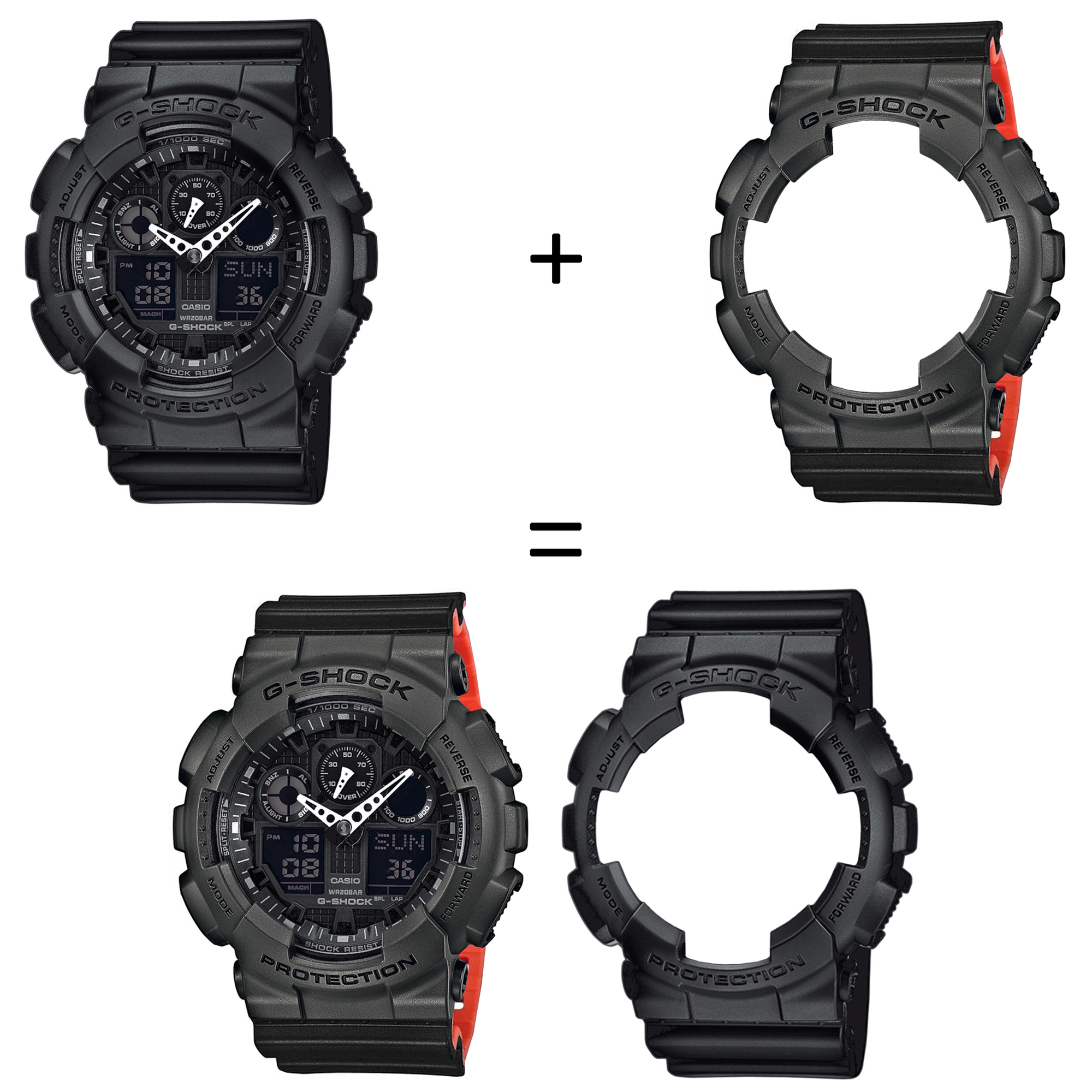 Casio SET GA-100-1A1ER + BEZEL 10467795 + PASEK 10577142 zegarek - miniatura 2