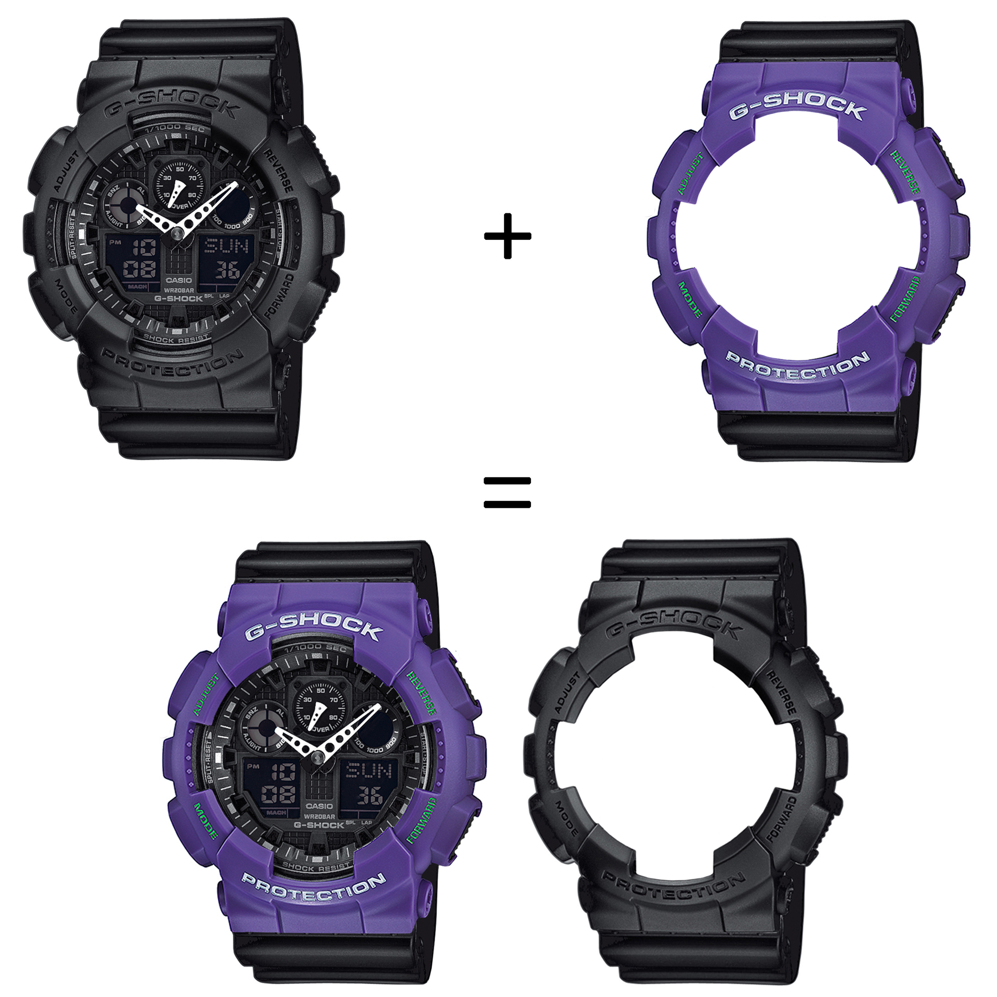 Casio SET GA-100-1A1ER + BEZEL 10498250 + PASEK 10536683 zegarek - miniatura 2
