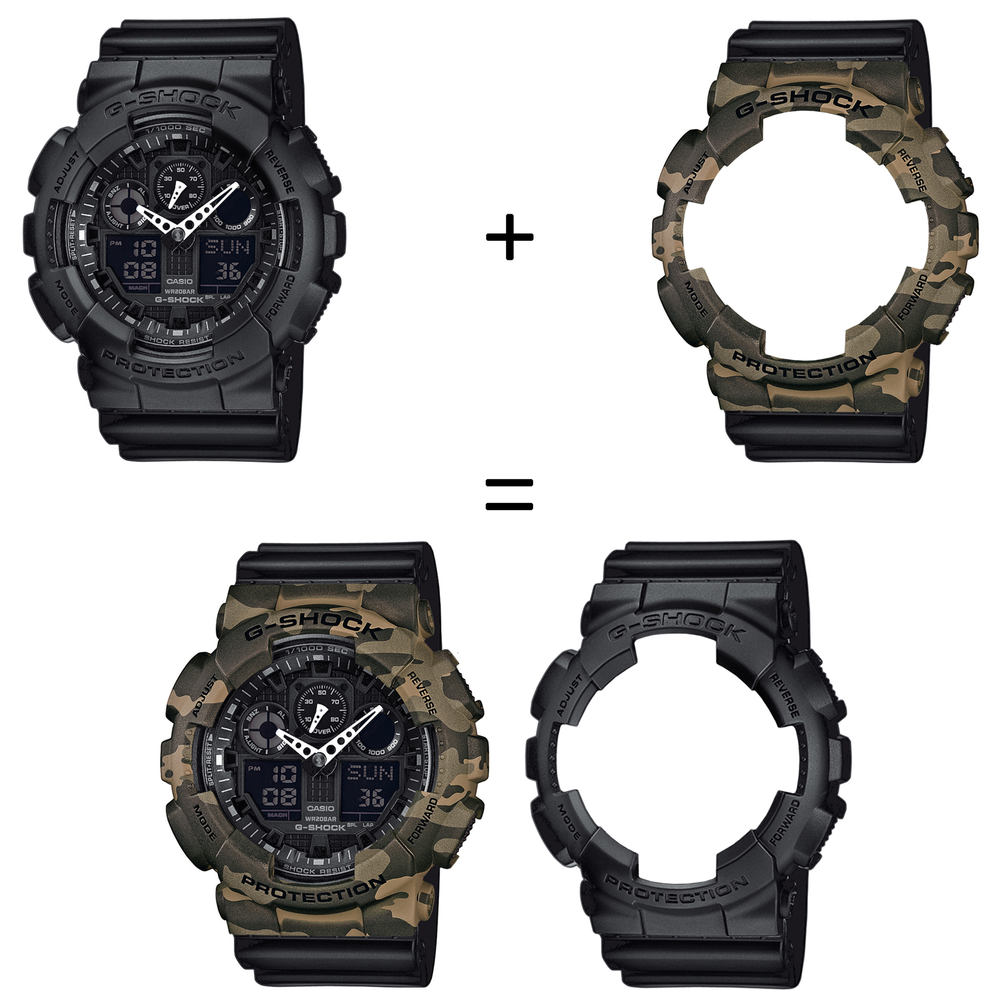 Casio SET GA-100-1A1ER + BEZEL 10507070 + PASEK 10536683 zegarek - miniatura 2