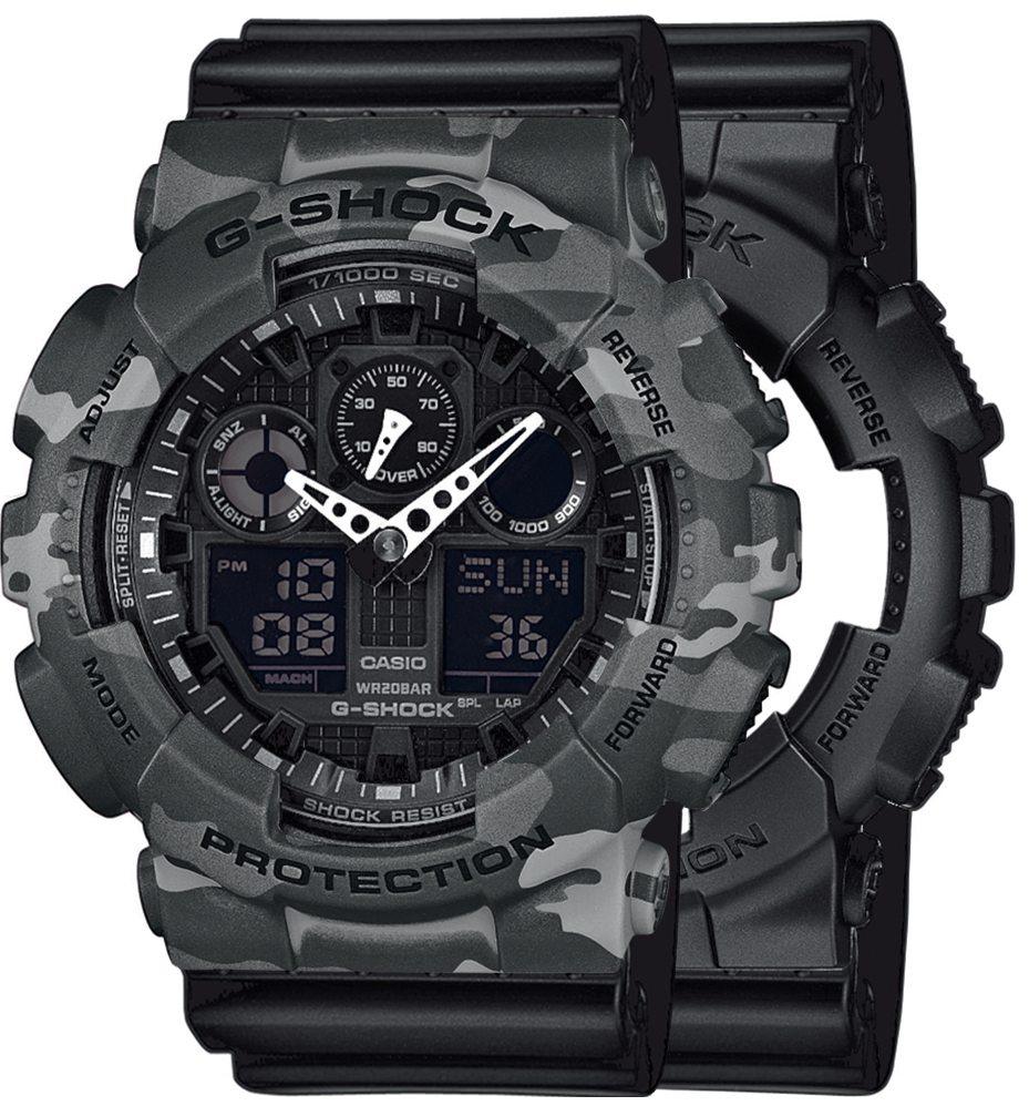 G-SHOCK SET GA-100-1A1ER + BEZEL 10507071 + PASEK 10536683