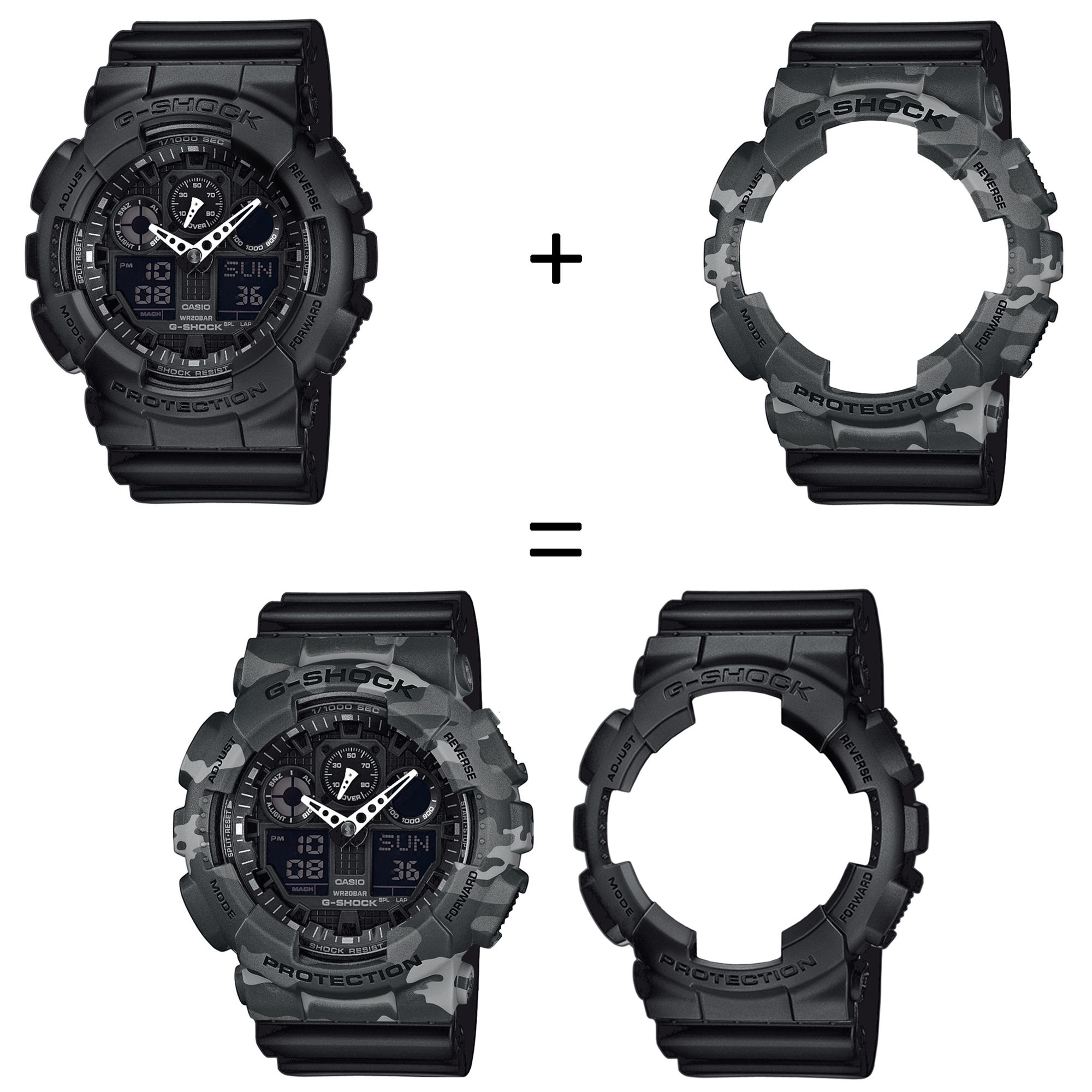 Casio SET GA-100-1A1ER + BEZEL 10507071 + PASEK 10536683 zegarek - miniatura 2