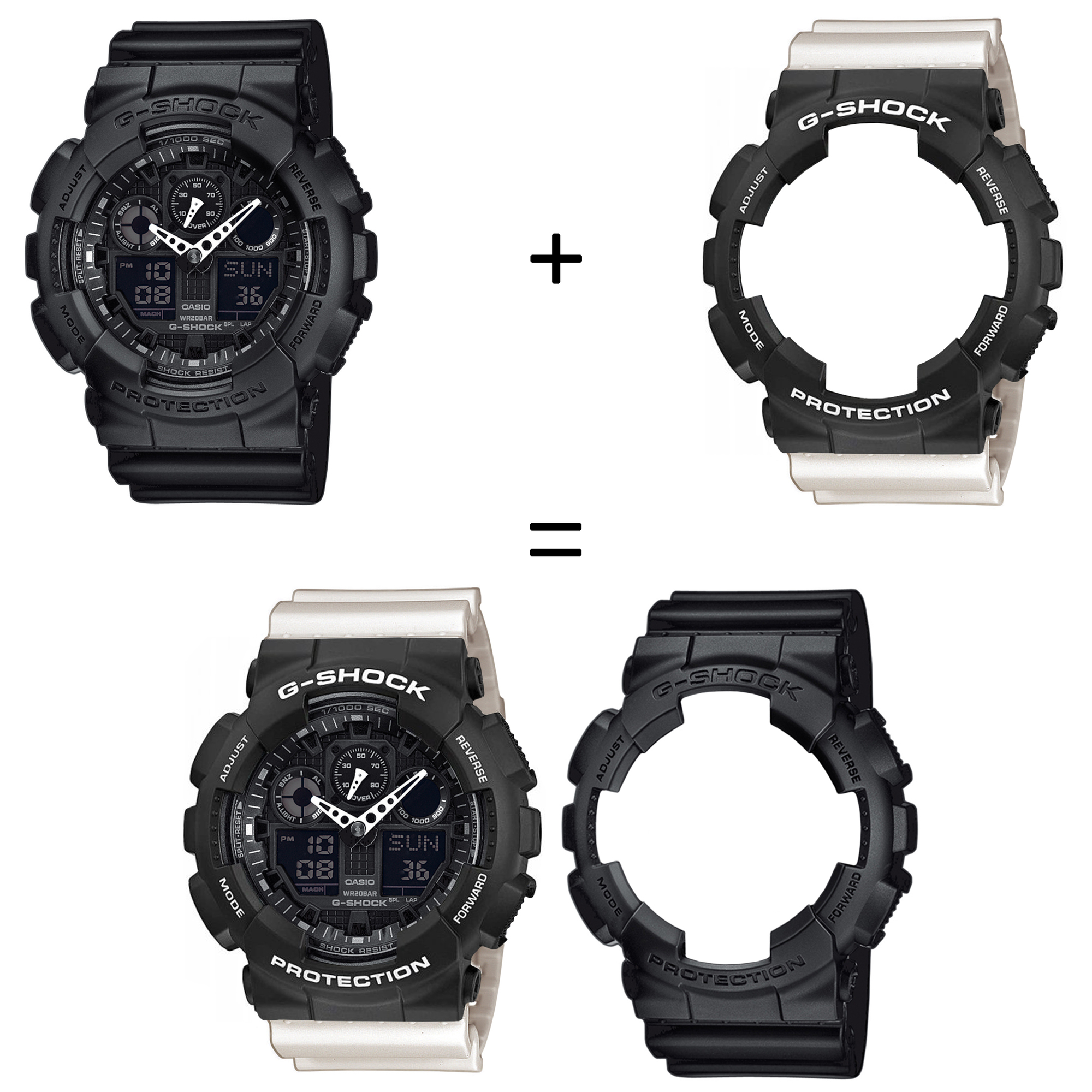Casio SET GA-100-1A1ER + BEZEL 10508136 + PASEK 10395227 zegarek - miniatura 2