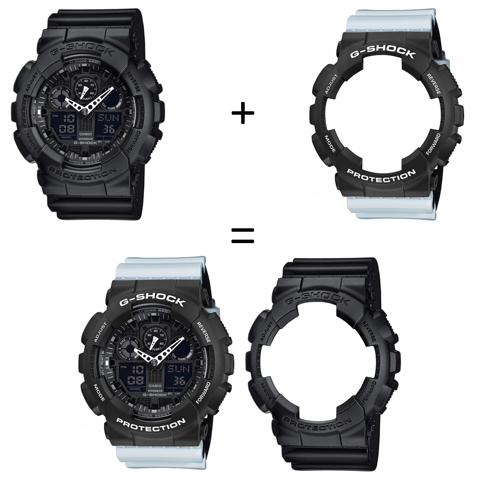 Casio SET GA-100-1A1ER + BEZEL 10508136 + PASEK 10527469 zegarek - miniatura 2