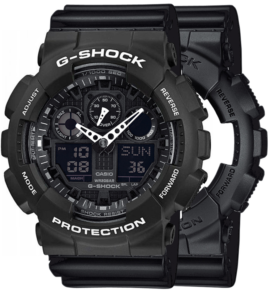 G-SHOCK SET GA-100-1A1ER + BEZEL 10508136 + PASEK 10536683