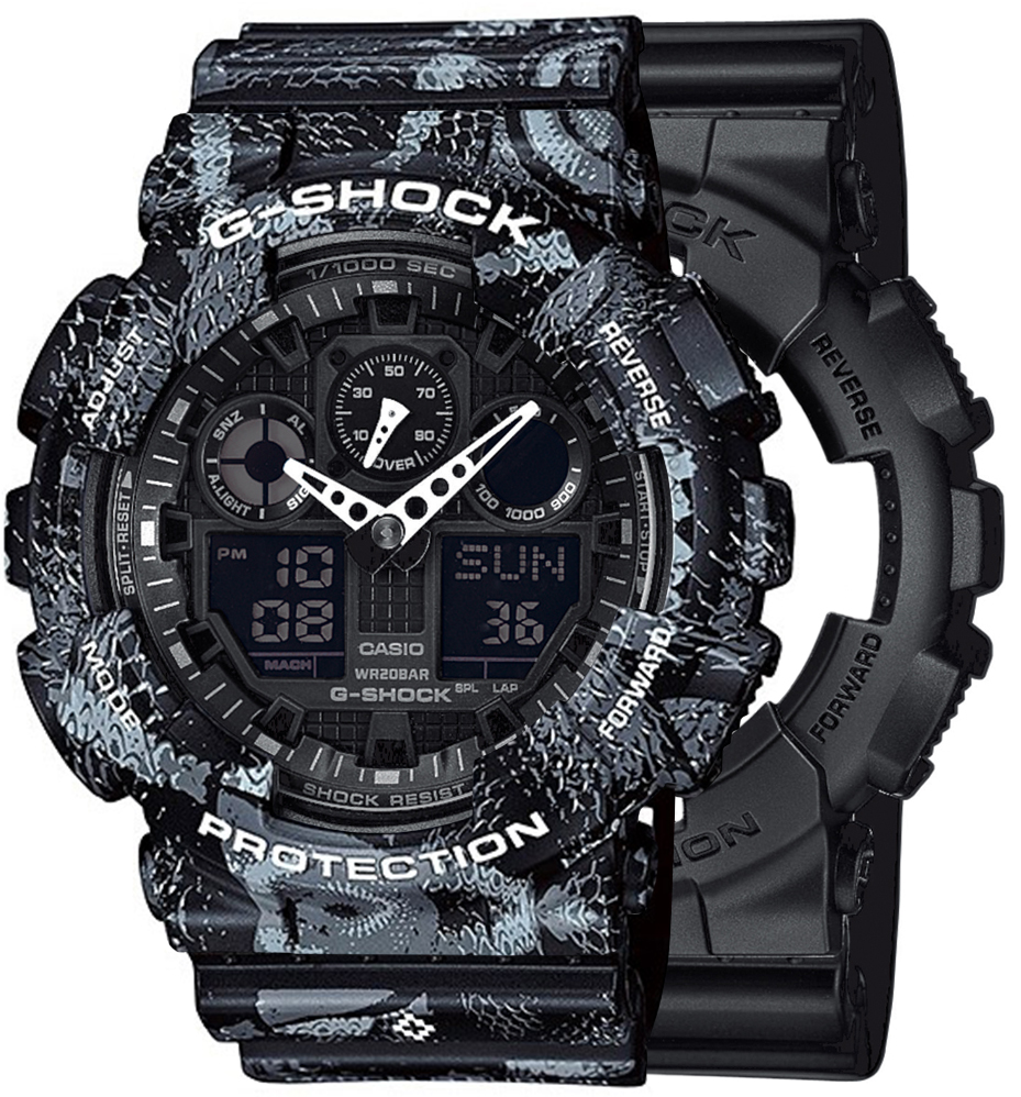 G-SHOCK SET GA-100-1A1ER + BEZEL 10520052 + PASEK 10520049