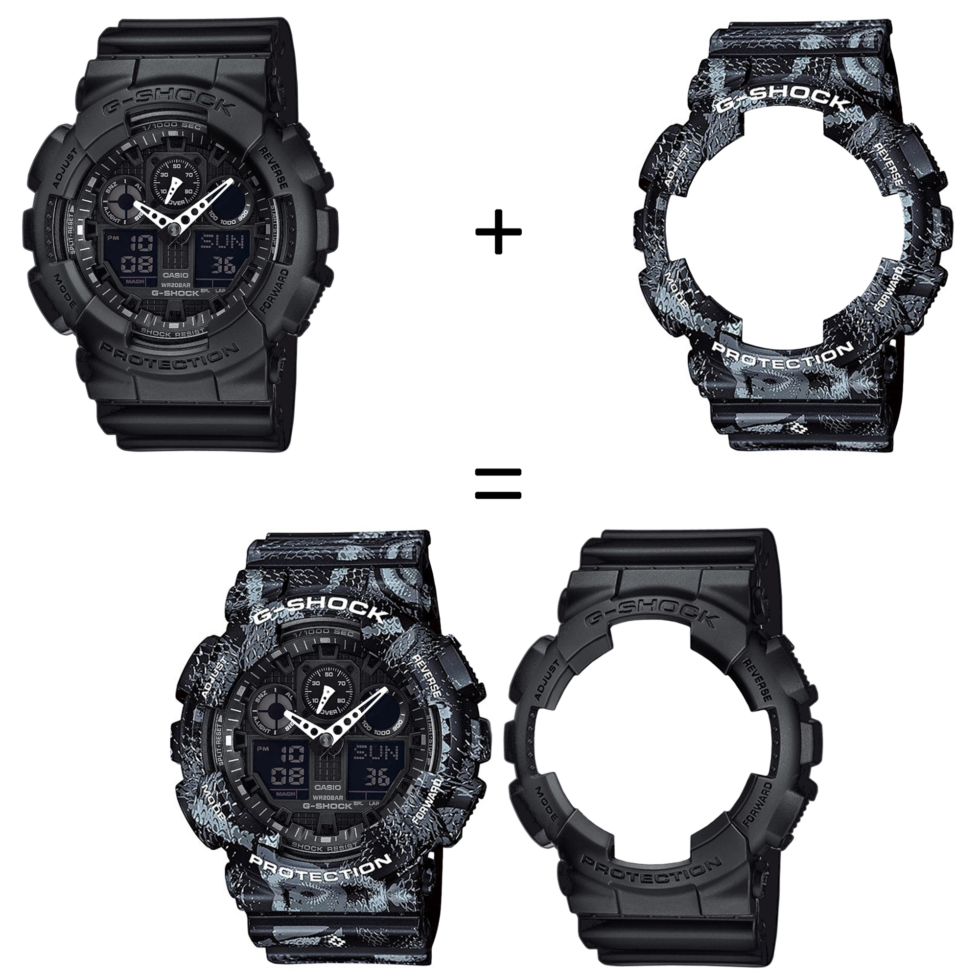 Casio SET GA-100-1A1ER + BEZEL 10520052 + PASEK 10520049 zegarek - miniatura 2