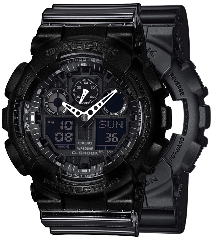 Casio SET GA-100-1A1ER + BEZEL 10523429 + PASEK 10378391