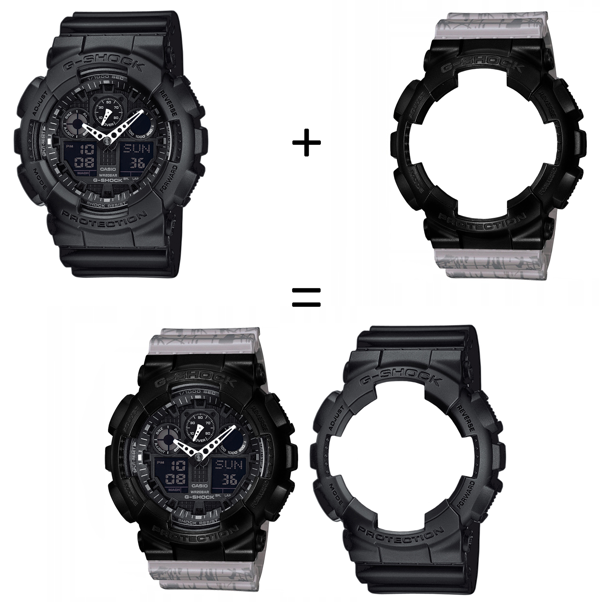 Casio SET GA-100-1A1ER + BEZEL 10523429 + PASEK 10498174 zegarek - miniatura 2