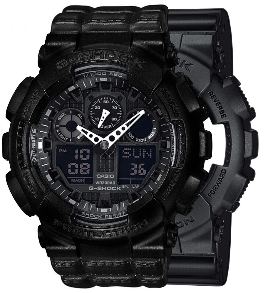 G-SHOCK SET GA-100-1A1ER + BEZEL 10523429 + PASEK 10559686