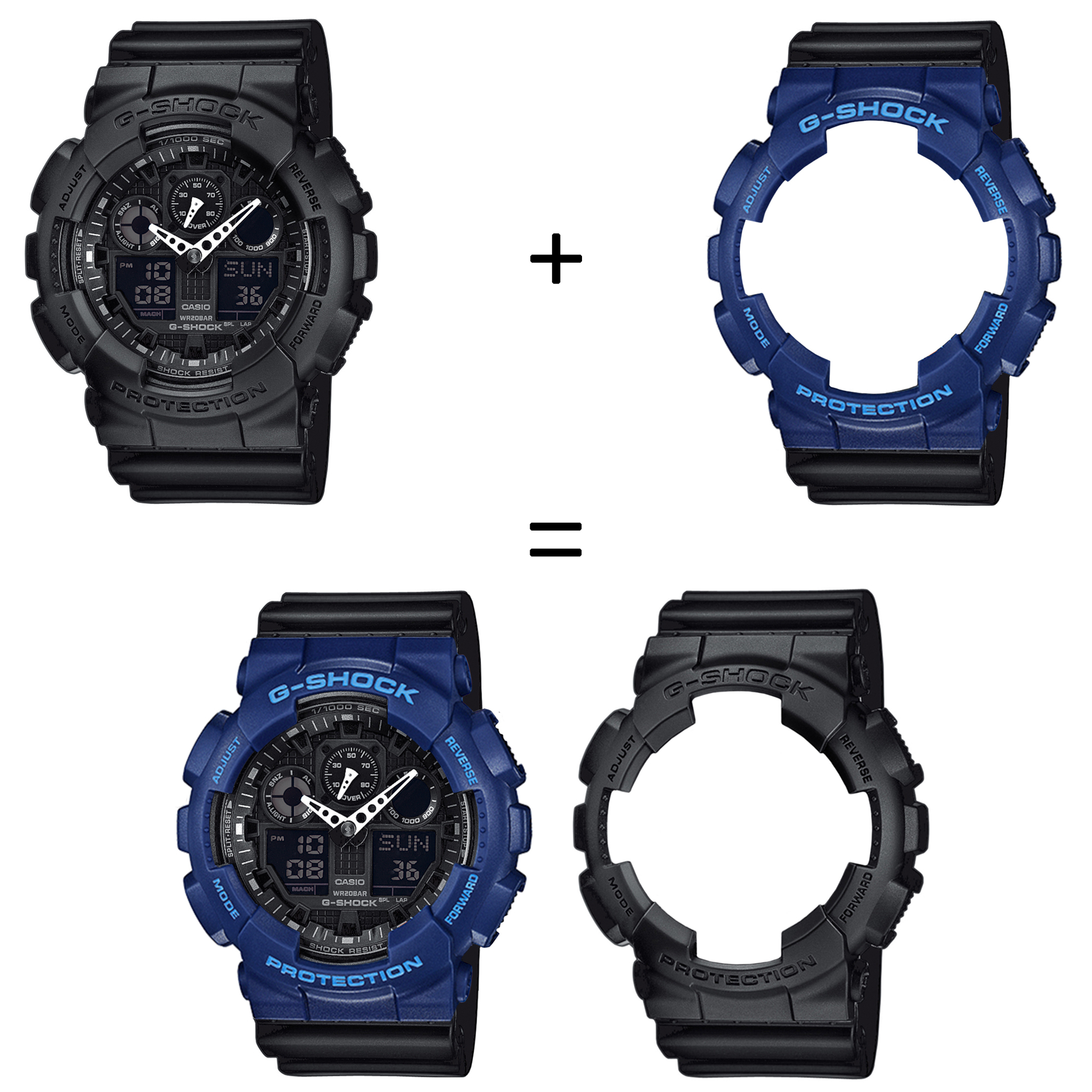 Casio SET GA-100-1A1ER + BEZEL 10527398 + PASEK 10347688 zegarek - miniatura 2