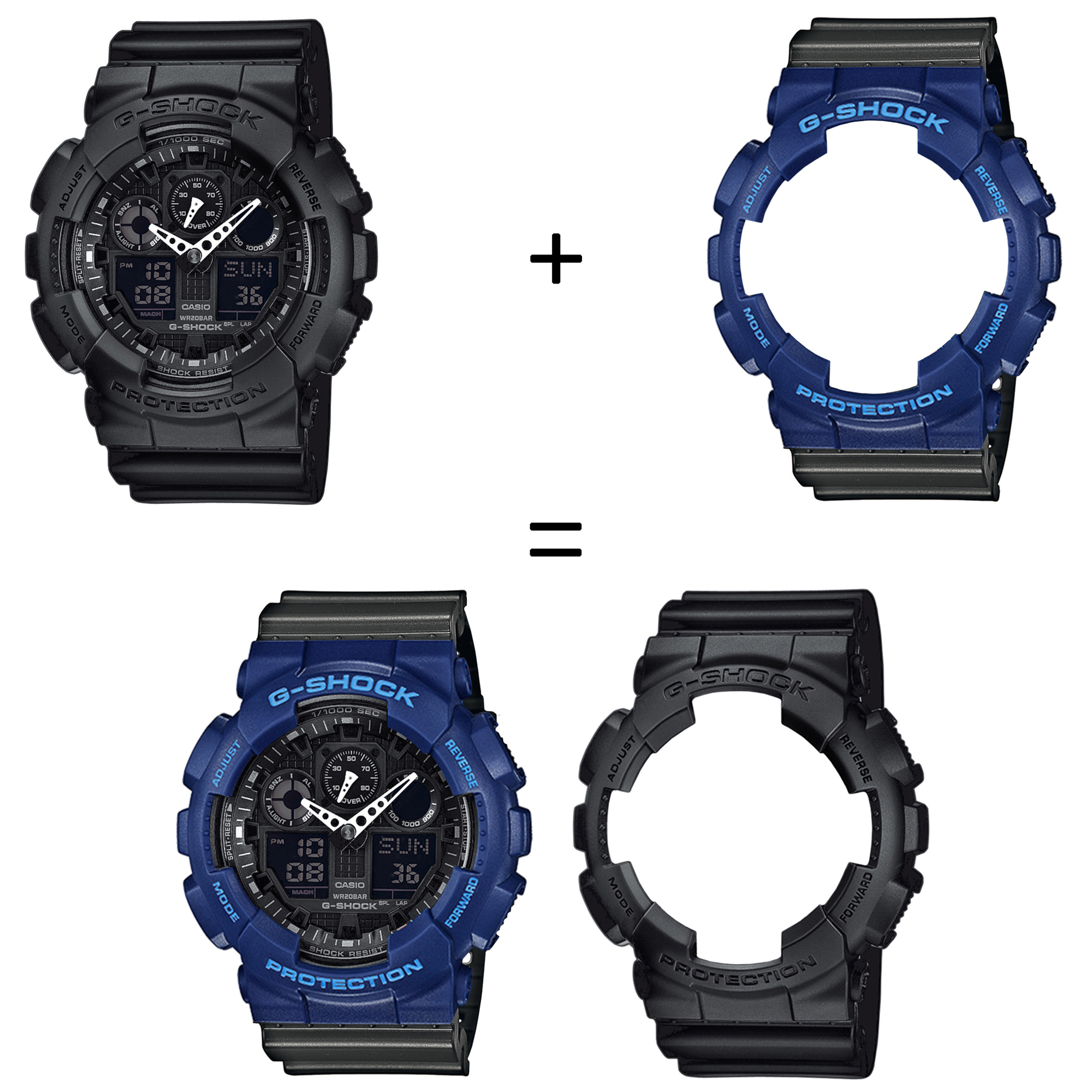 Casio SET GA-100-1A1ER + BEZEL 10527398 + PASEK 10467764 zegarek - miniatura 2