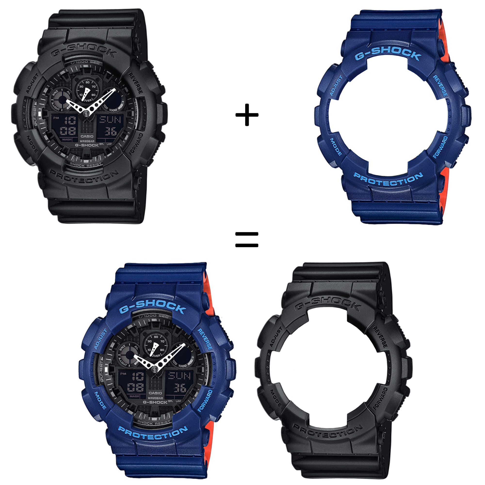 Casio SET GA-100-1A1ER + BEZEL 10527398 + PASEK 10527467 zegarek - miniatura 2