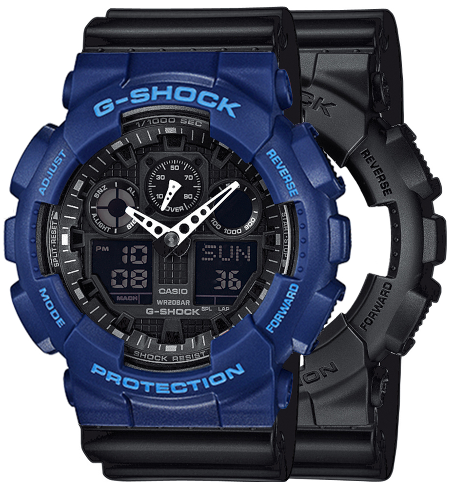 G-SHOCK SET GA-100-1A1ER + BEZEL 10527398 + PASEK 10536683