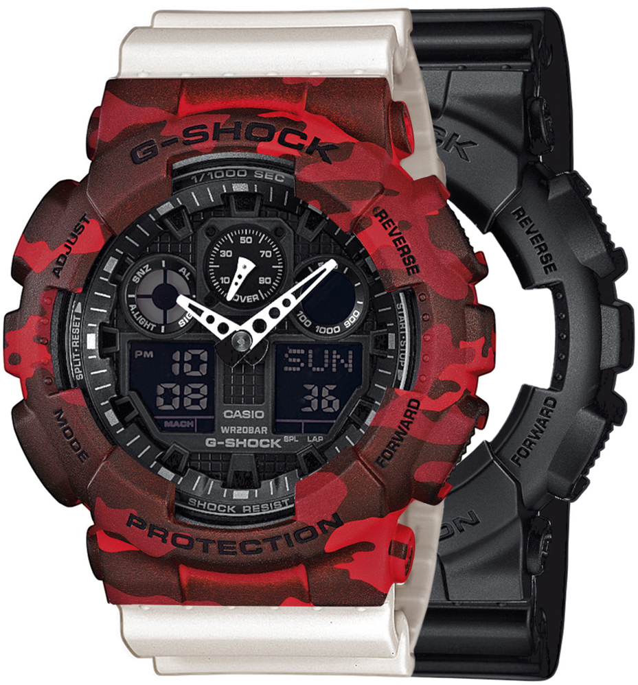 G-SHOCK SET GA-100-1A1ER + BEZEL 10530688 + PASEK 10395227
