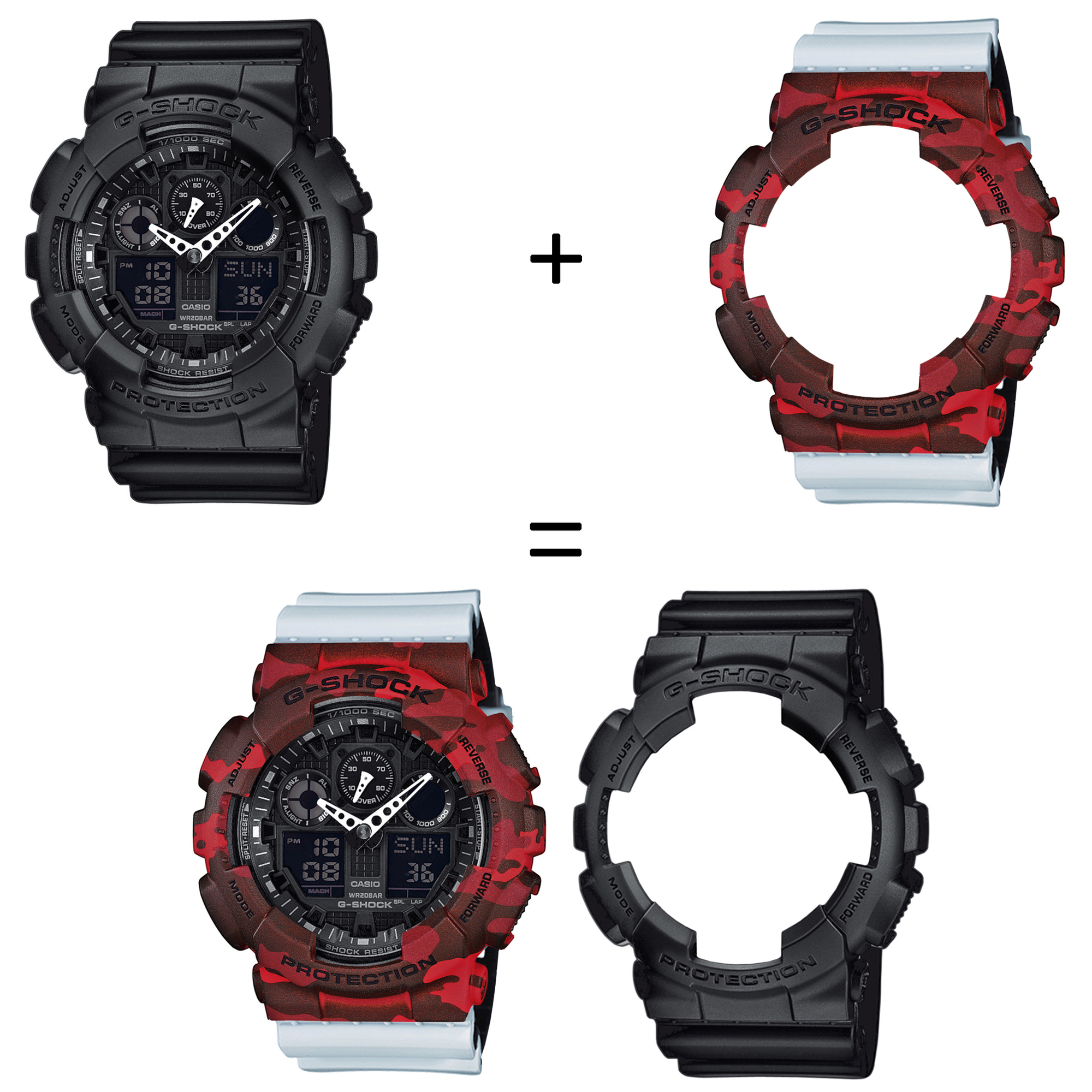 Casio SET GA-100-1A1ER + BEZEL 10530688 + PASEK 10527469 zegarek - miniatura 2