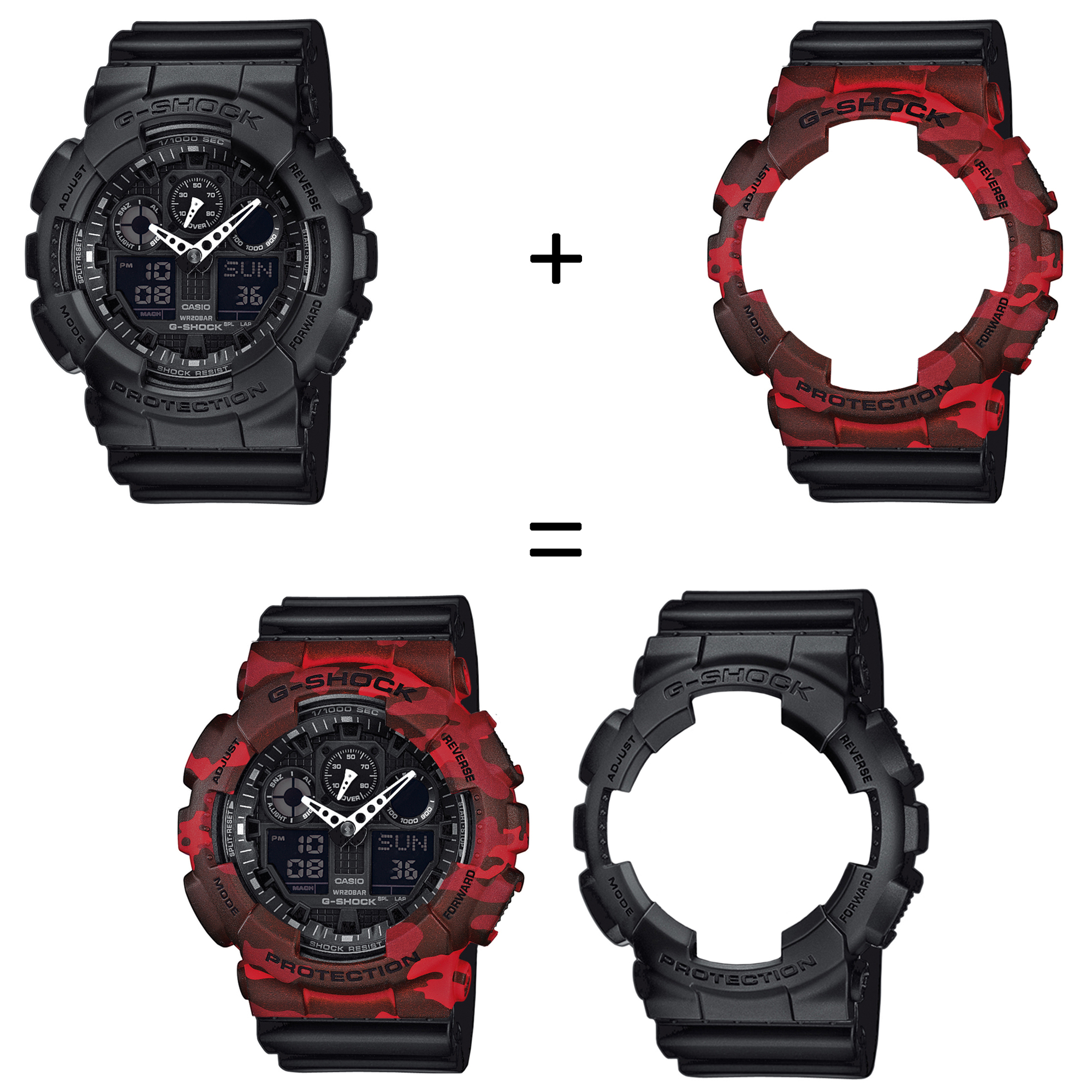 Casio SET GA-100-1A1ER + BEZEL 10530688 + PASEK 10536683 zegarek - miniatura 2