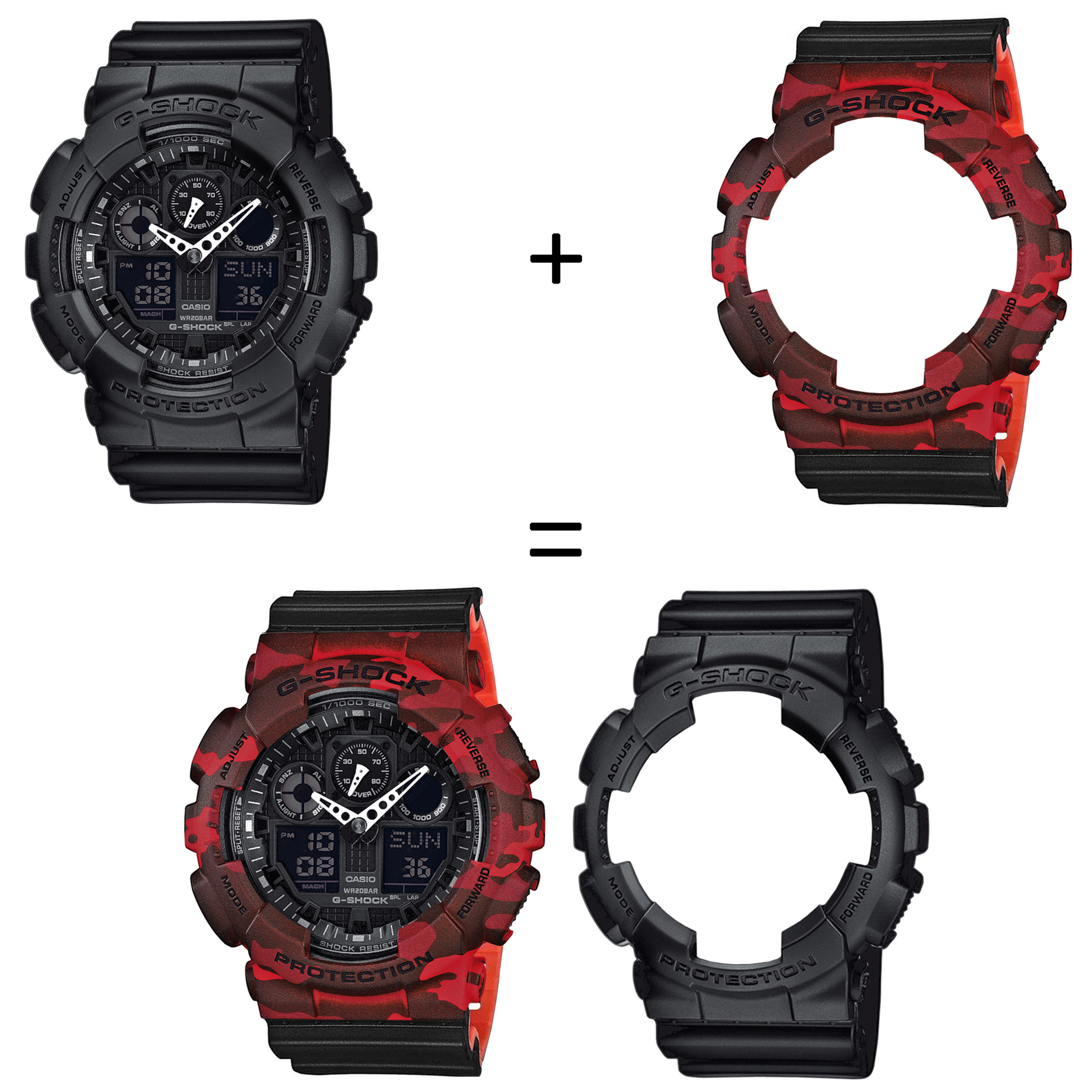Casio SET GA-100-1A1ER + BEZEL 10530688 + PASEK 10577142 zegarek - miniatura 2