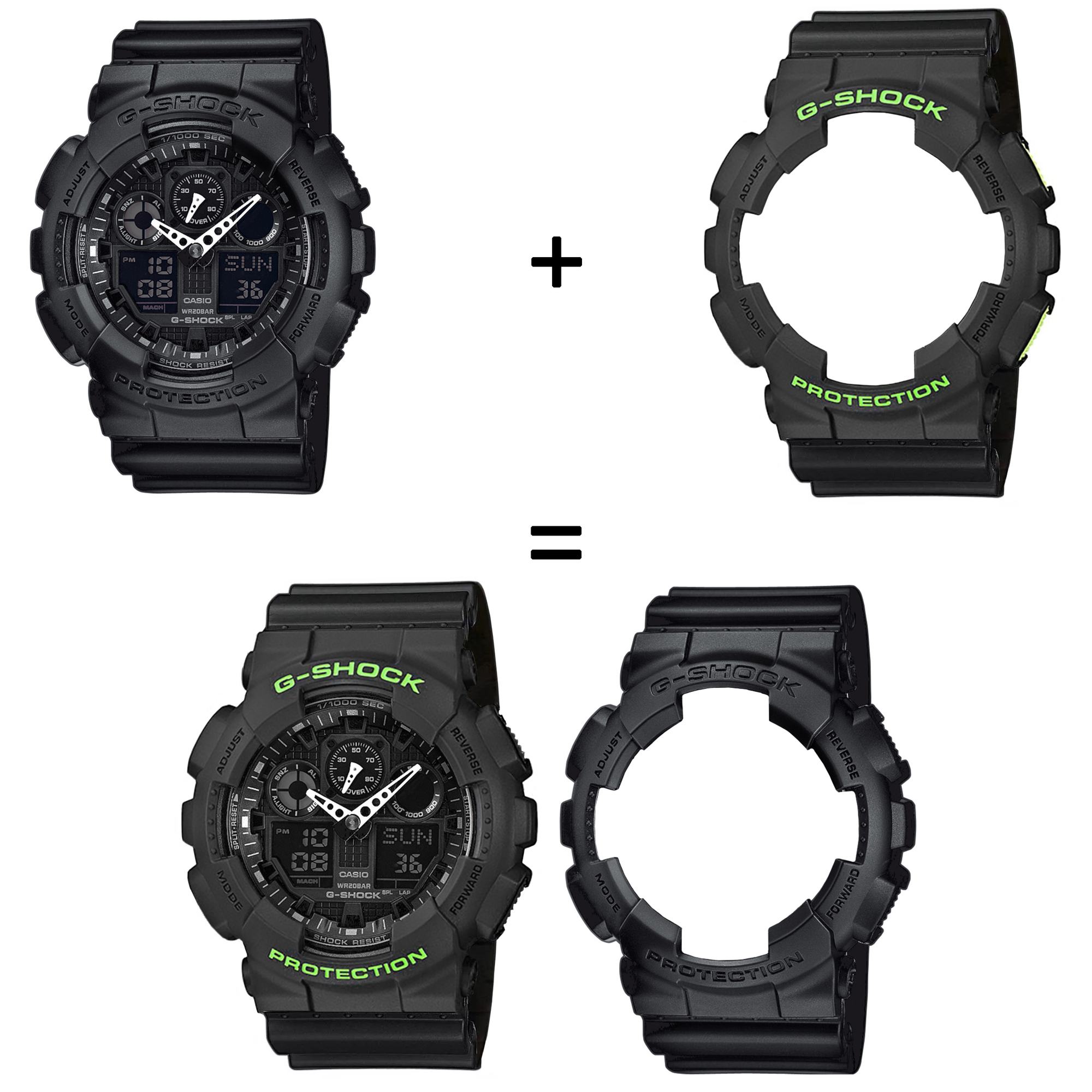 Casio SET GA-100-1A1ER + BEZEL 10540166 + PASEK 10536683 zegarek - miniatura 2
