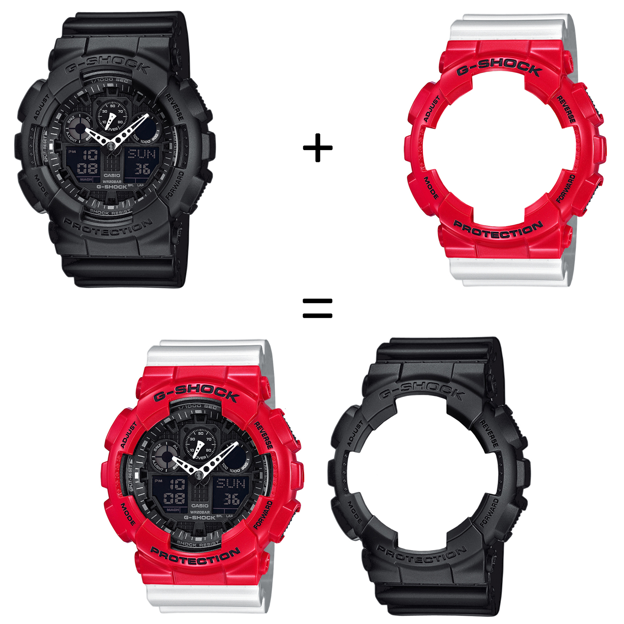 Casio SET GA-100-1A1ER + BEZEL 10557822 + PASEK 10347710 zegarek - miniatura 2