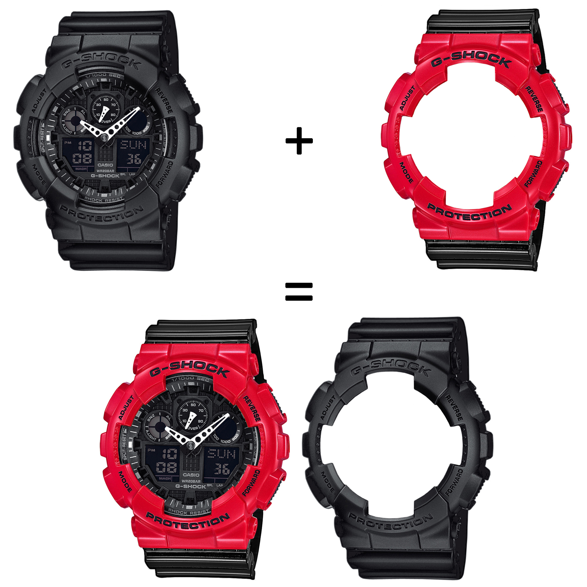 Casio SET GA-100-1A1ER + BEZEL 10557822 + PASEK 10378391 zegarek - miniatura 2