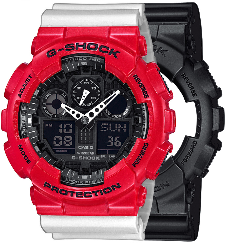 G-SHOCK SET GA-100-1A1ER + BEZEL 10557822 + PASEK 10430571