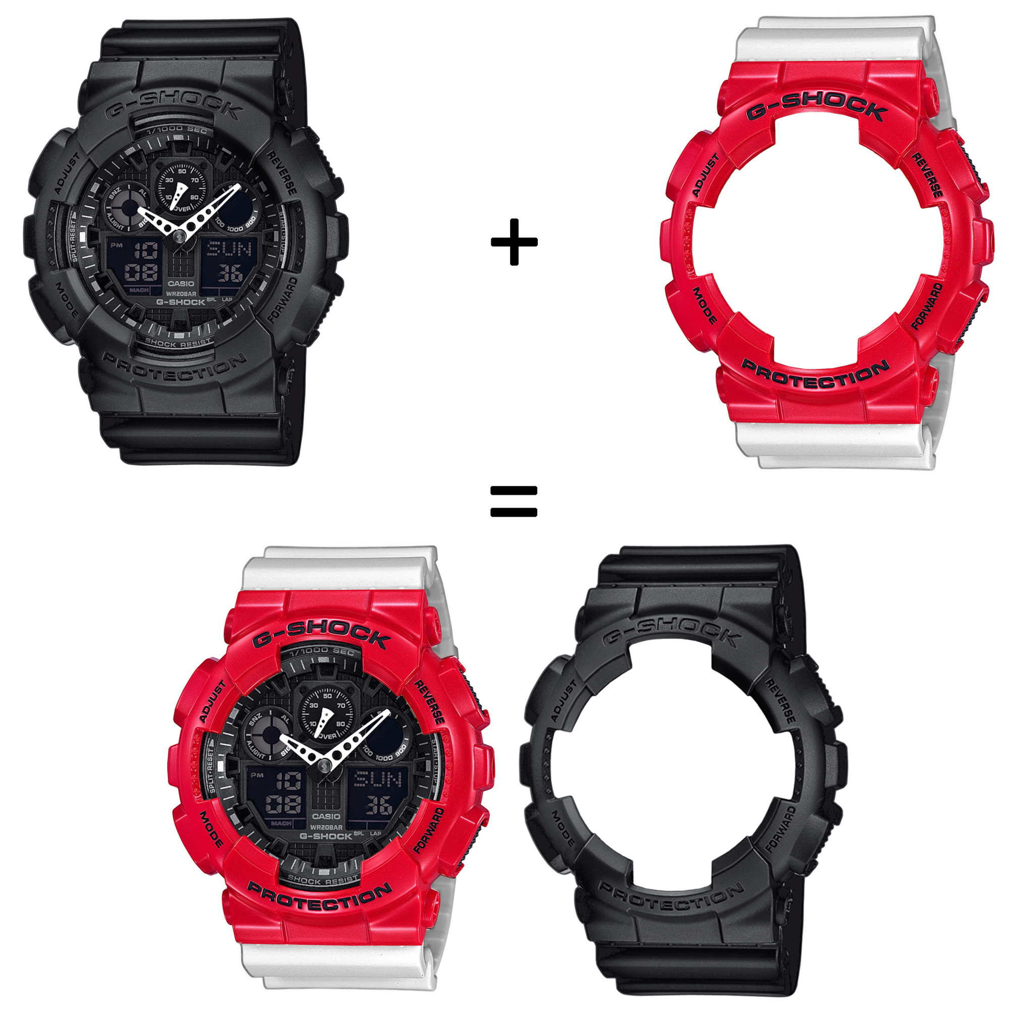 Casio SET GA-100-1A1ER + BEZEL 10557822 + PASEK 10430571 zegarek - miniatura 2