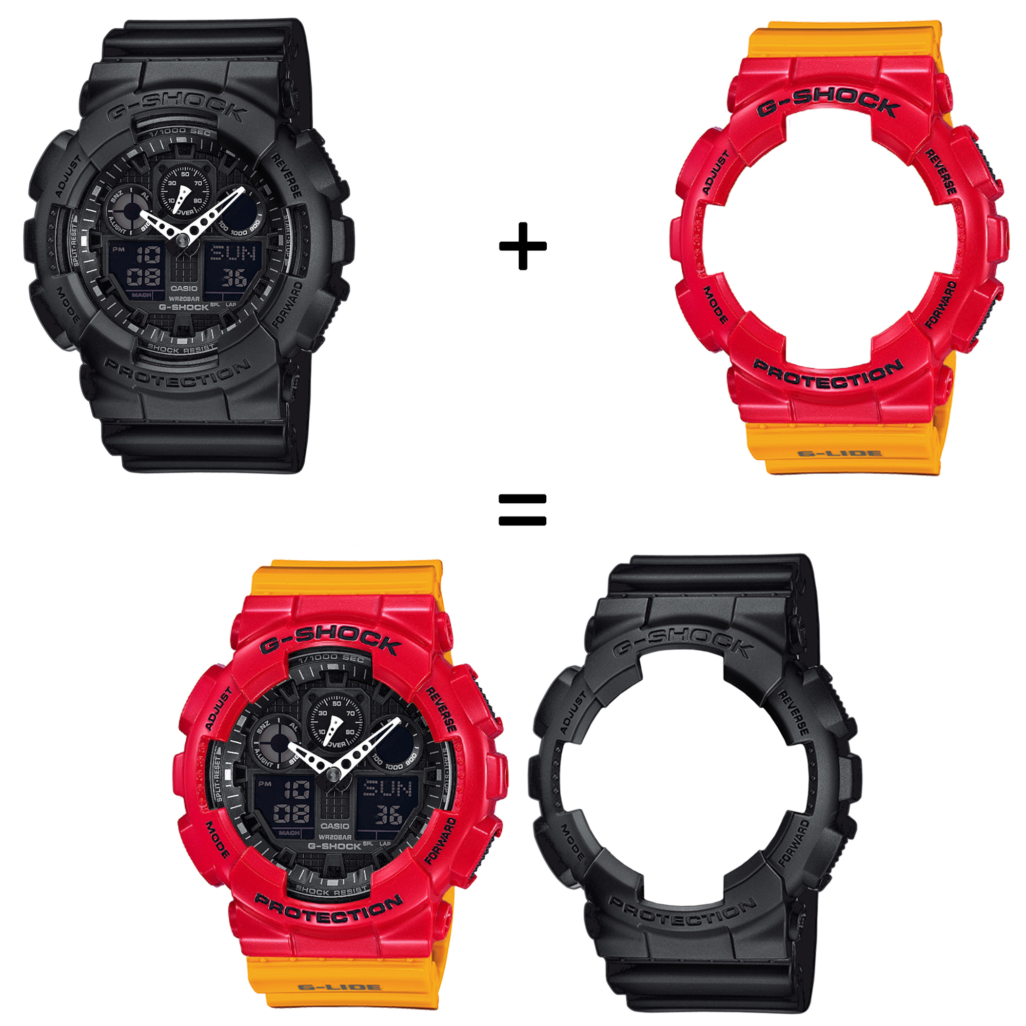 Casio SET GA-100-1A1ER + BEZEL 10557822 + PASEK 10457913 zegarek - miniatura 2