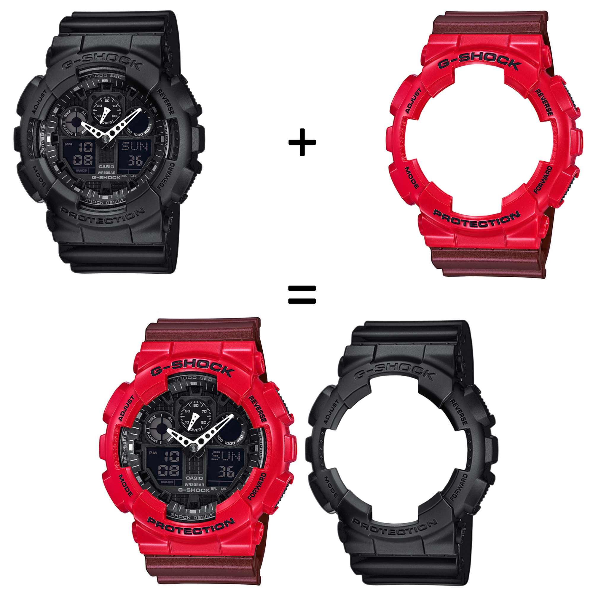 Casio SET GA-100-1A1ER + BEZEL 10557822 + PASEK 10477355 zegarek - miniatura 2