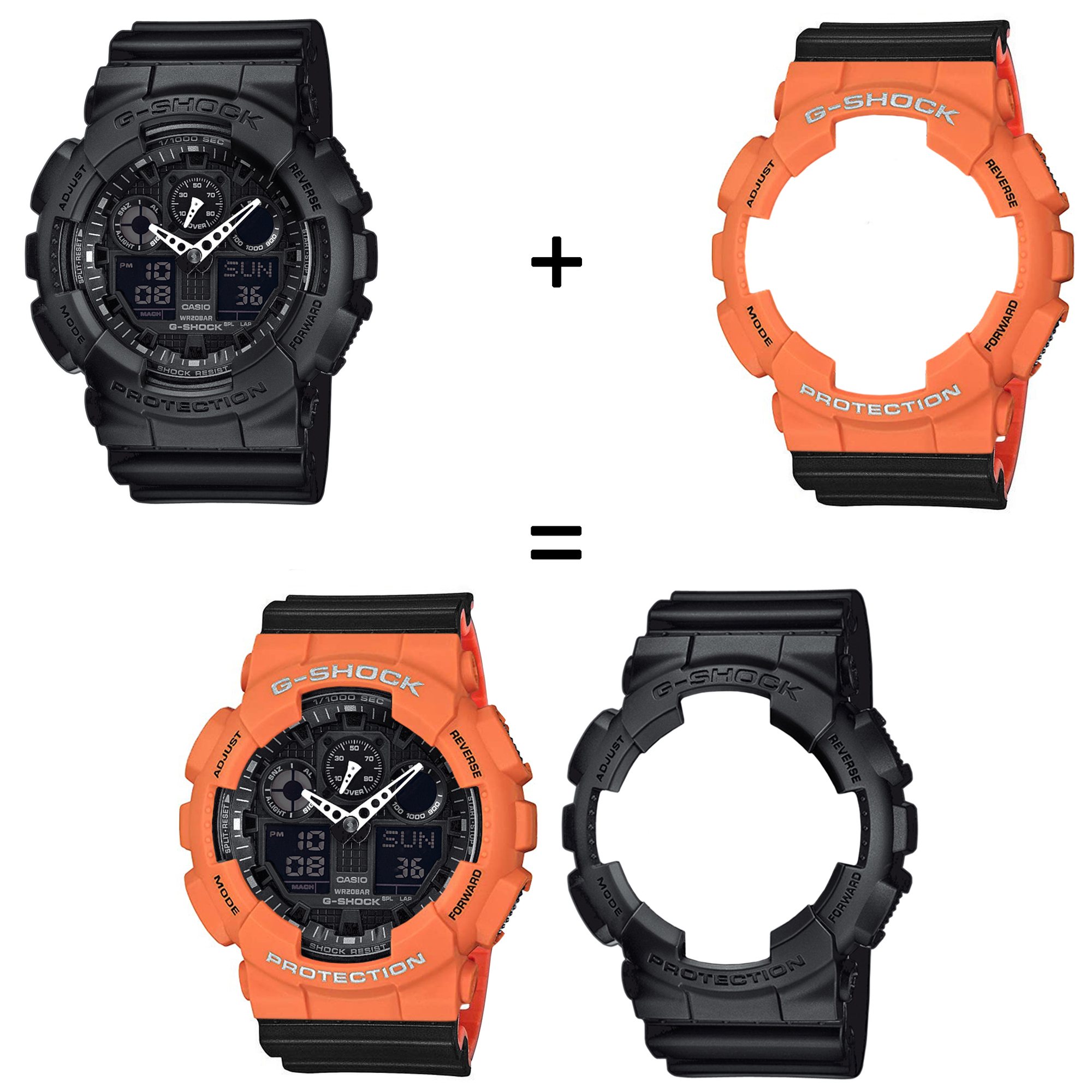 Casio SET GA-100-1A1ER + BEZEL 10589006 + PASEK 10577142 zegarek - miniatura 2