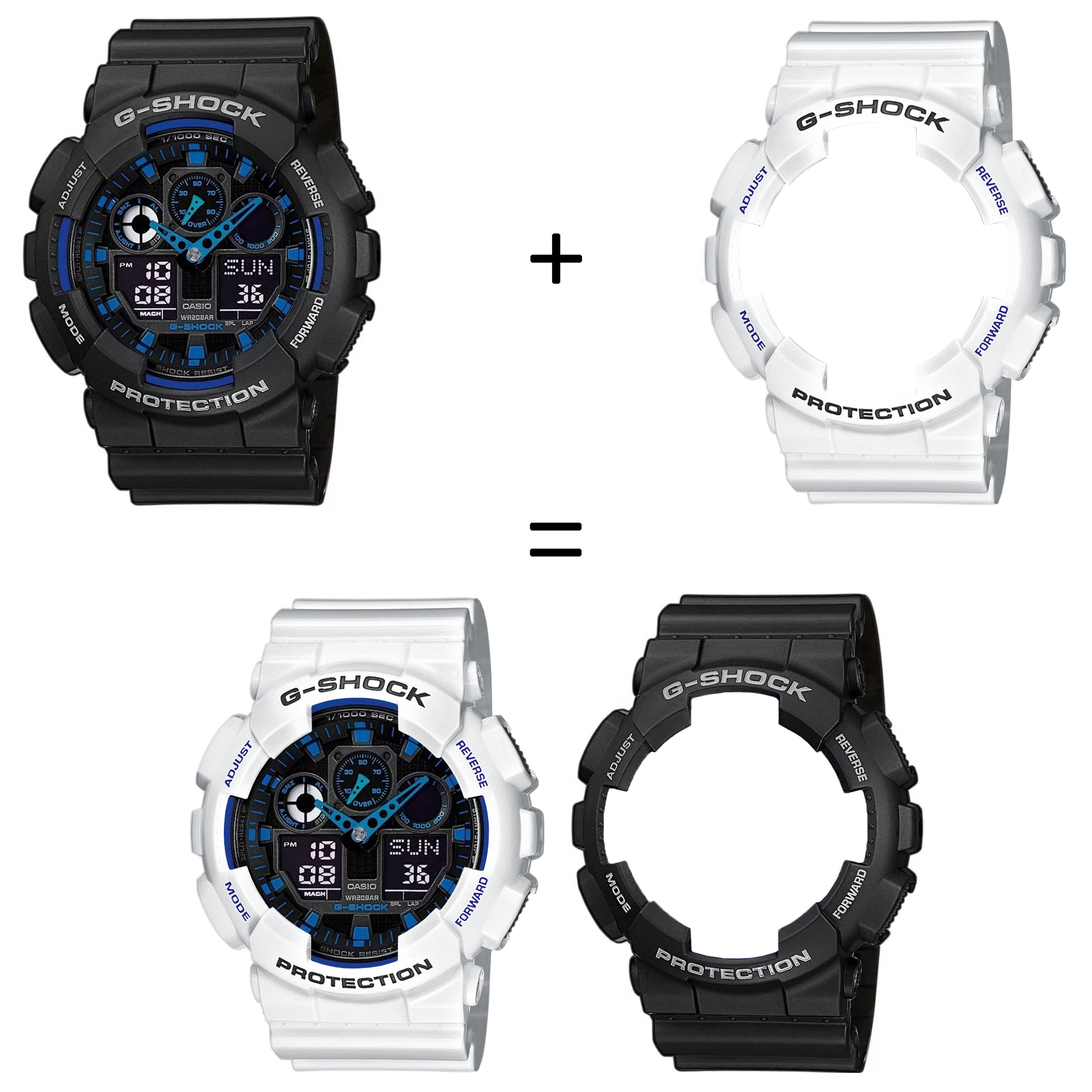 Casio SET GA-100-1A2ER + BEZEL 10347600 + PASEK 10347710 zegarek - miniatura 2