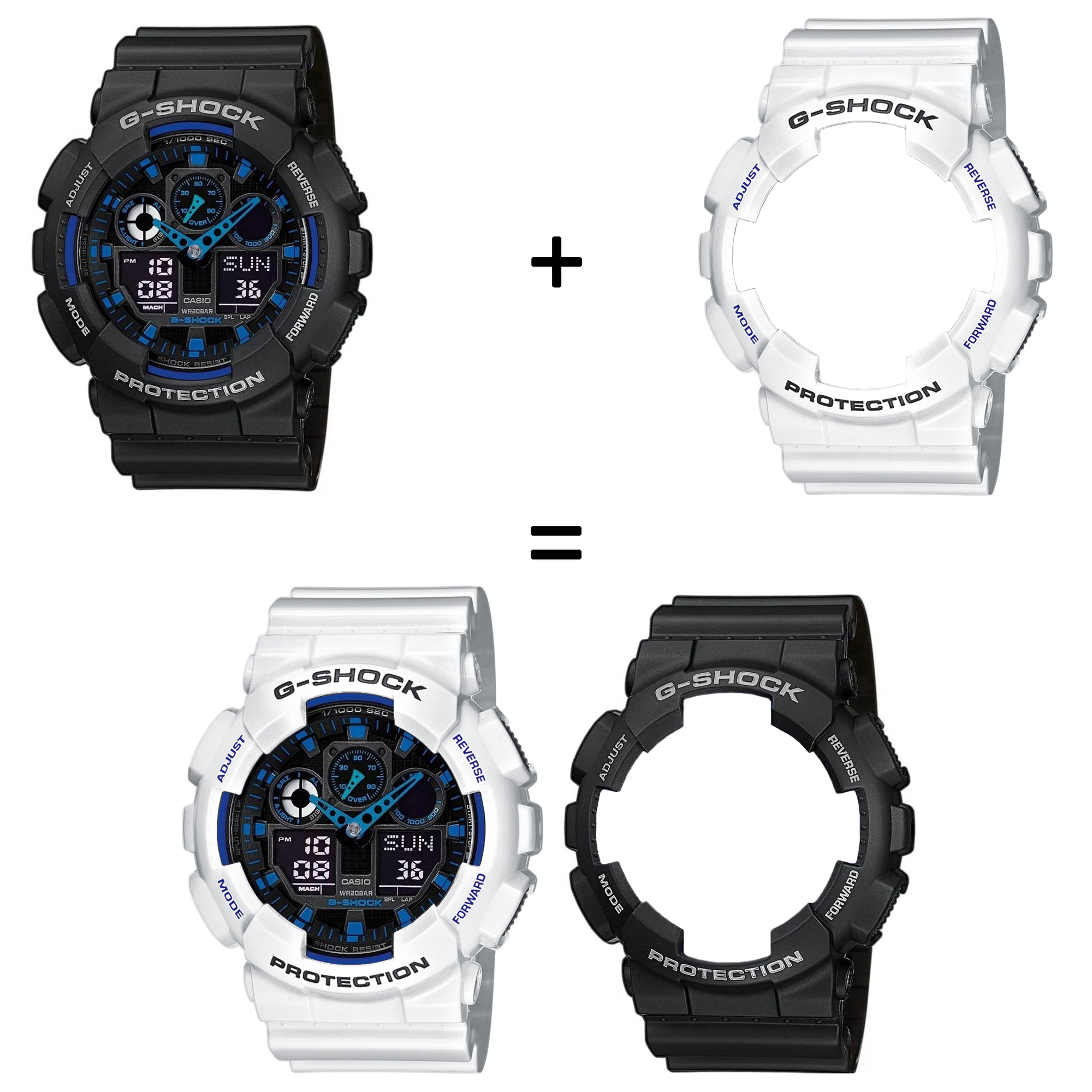 Casio SET GA-100-1A2ER + BEZEL 10347600 + PASEK 10430571 zegarek - miniatura 2