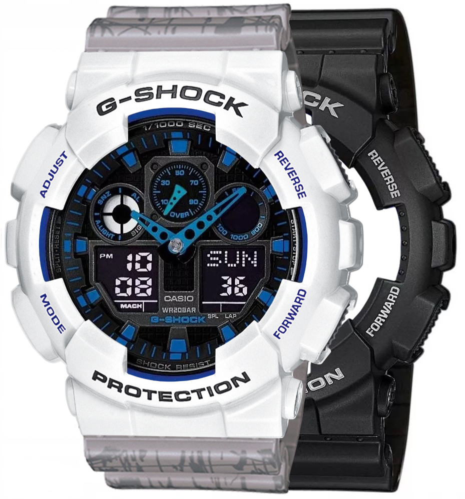 G-SHOCK SET GA-100-1A2ER + BEZEL 10347600 + PASEK 10498174