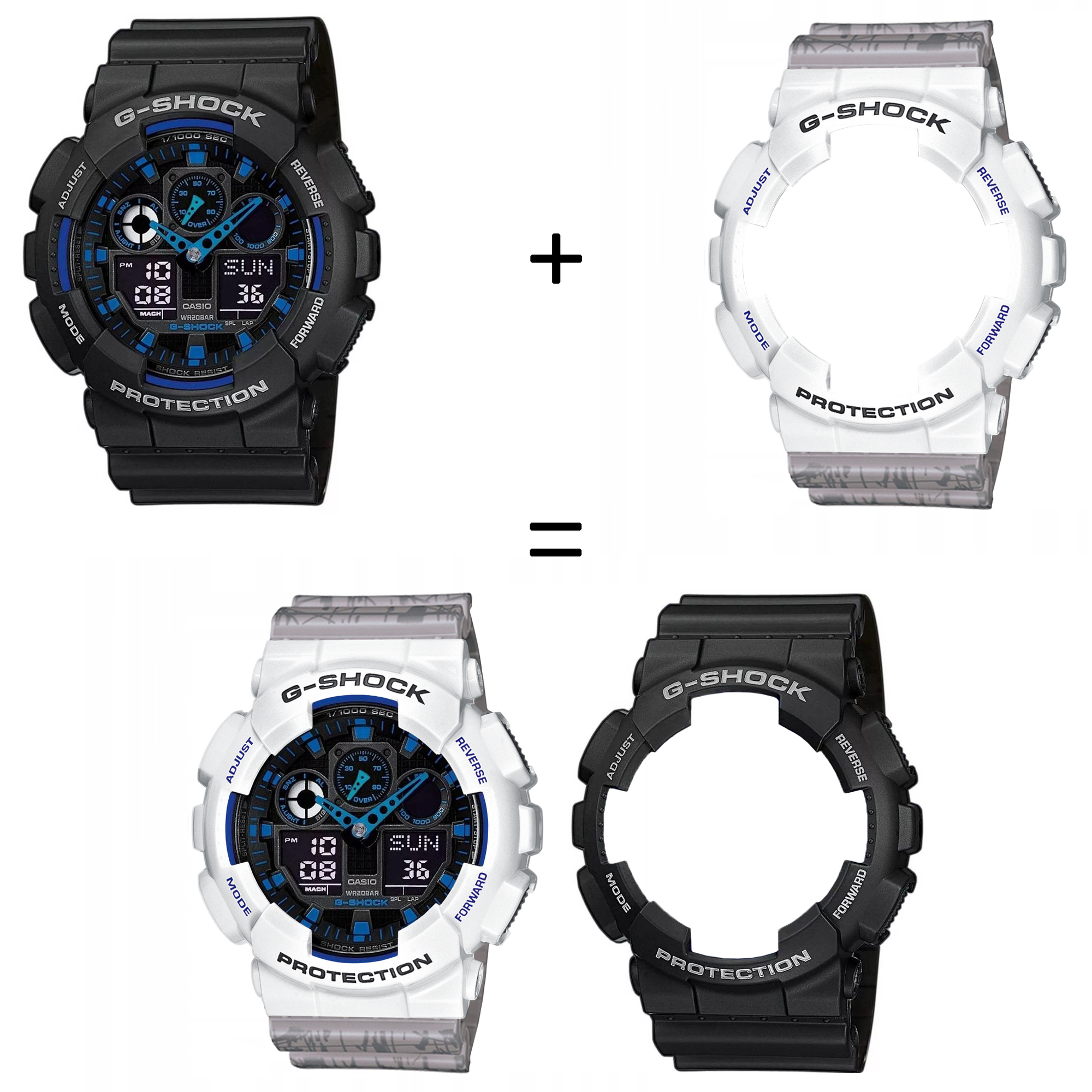 Casio SET GA-100-1A2ER + BEZEL 10347600 + PASEK 10498174 zegarek - miniatura 2