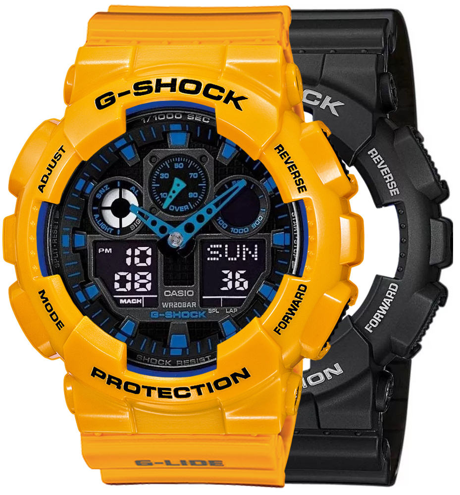 G-SHOCK SET GA-100-1A2ER + BEZEL 10347601 + PASEK 10457913
