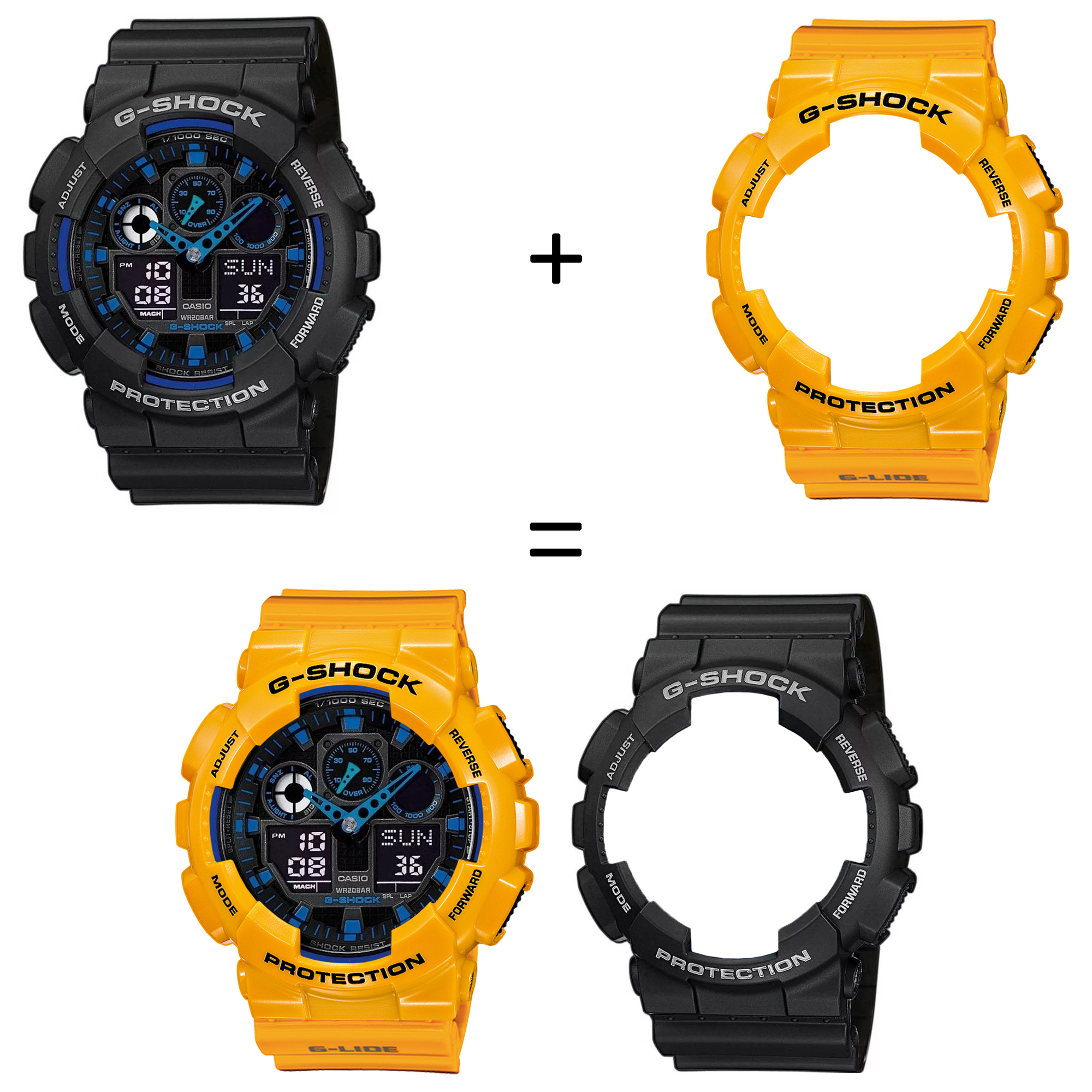 Casio SET GA-100-1A2ER + BEZEL 10347601 + PASEK 10457913 zegarek - miniatura 2