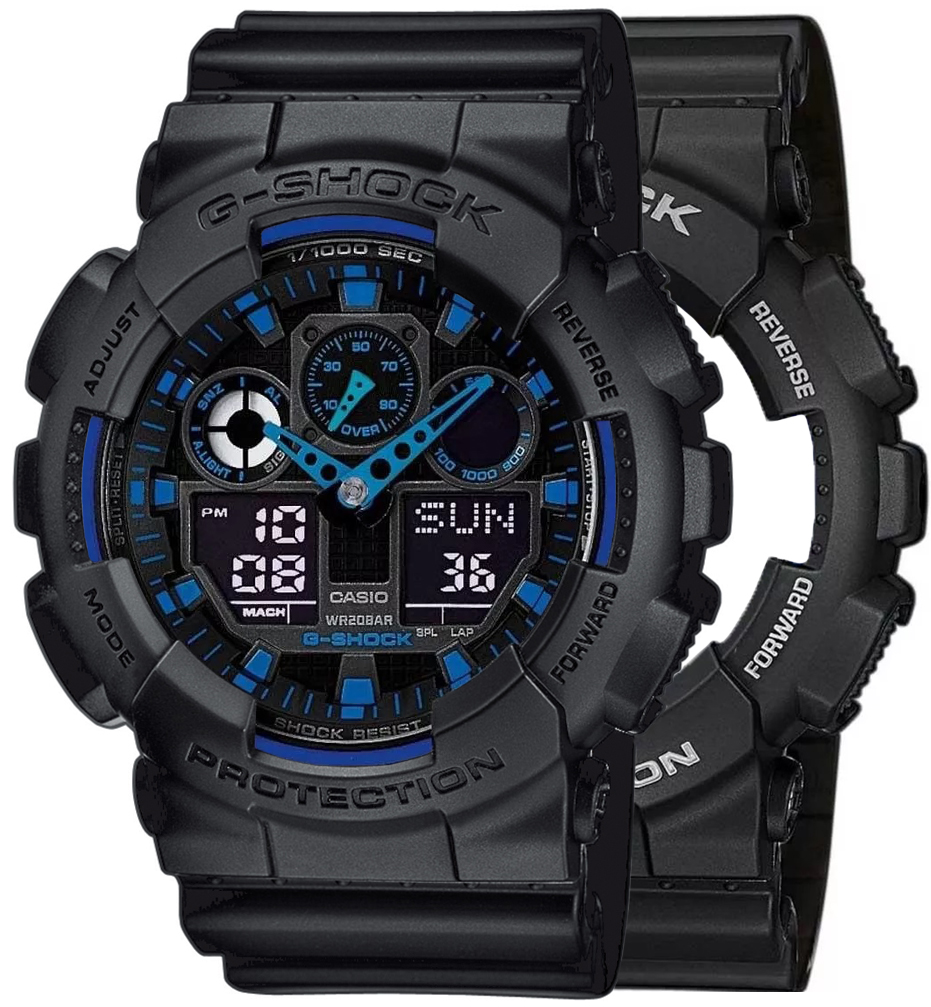 G-SHOCK SET GA-100-1A2ER + BEZEL 10358741 + PASEK 10536683