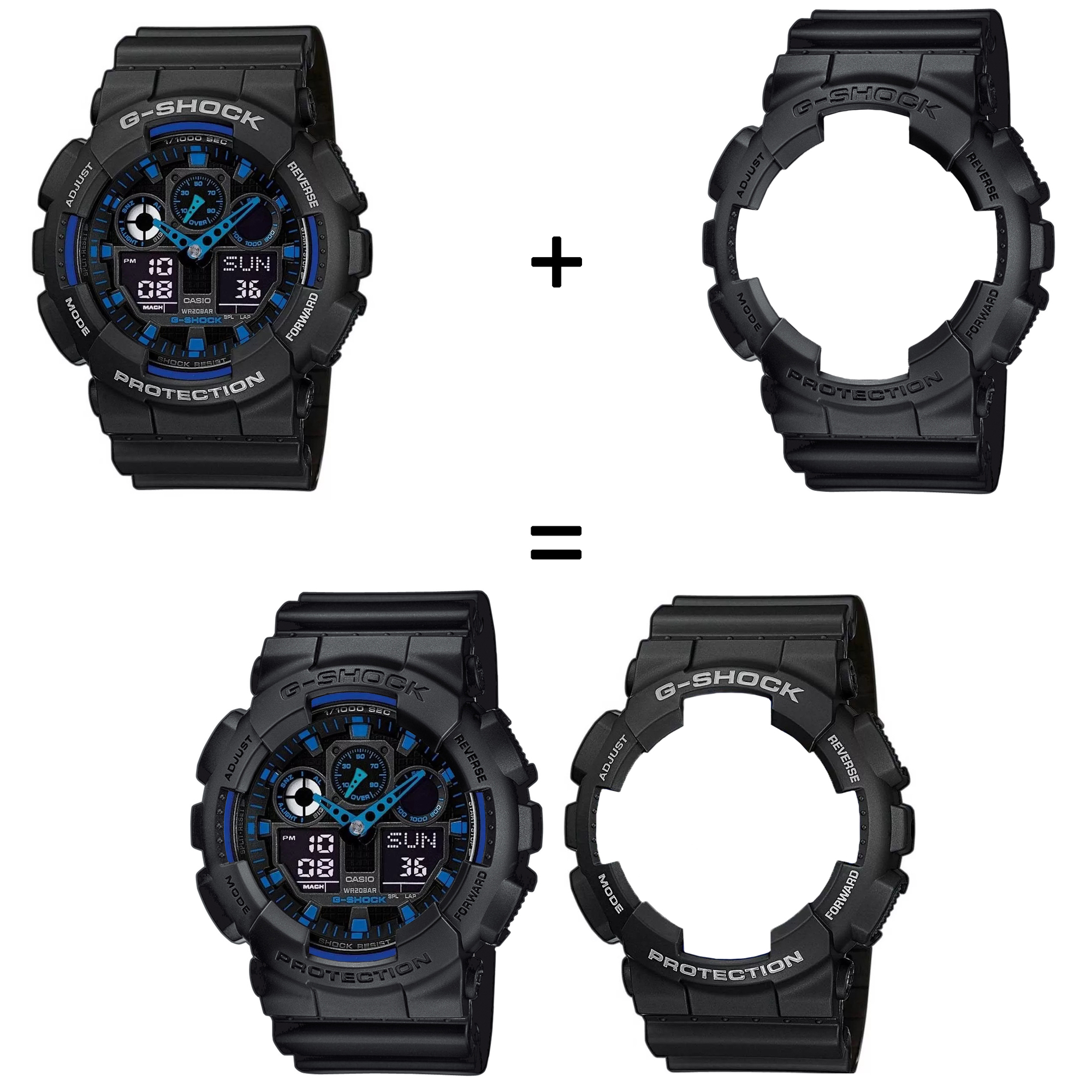 Casio SET GA-100-1A2ER + BEZEL 10358741 + PASEK 10536683 zegarek - miniatura 2