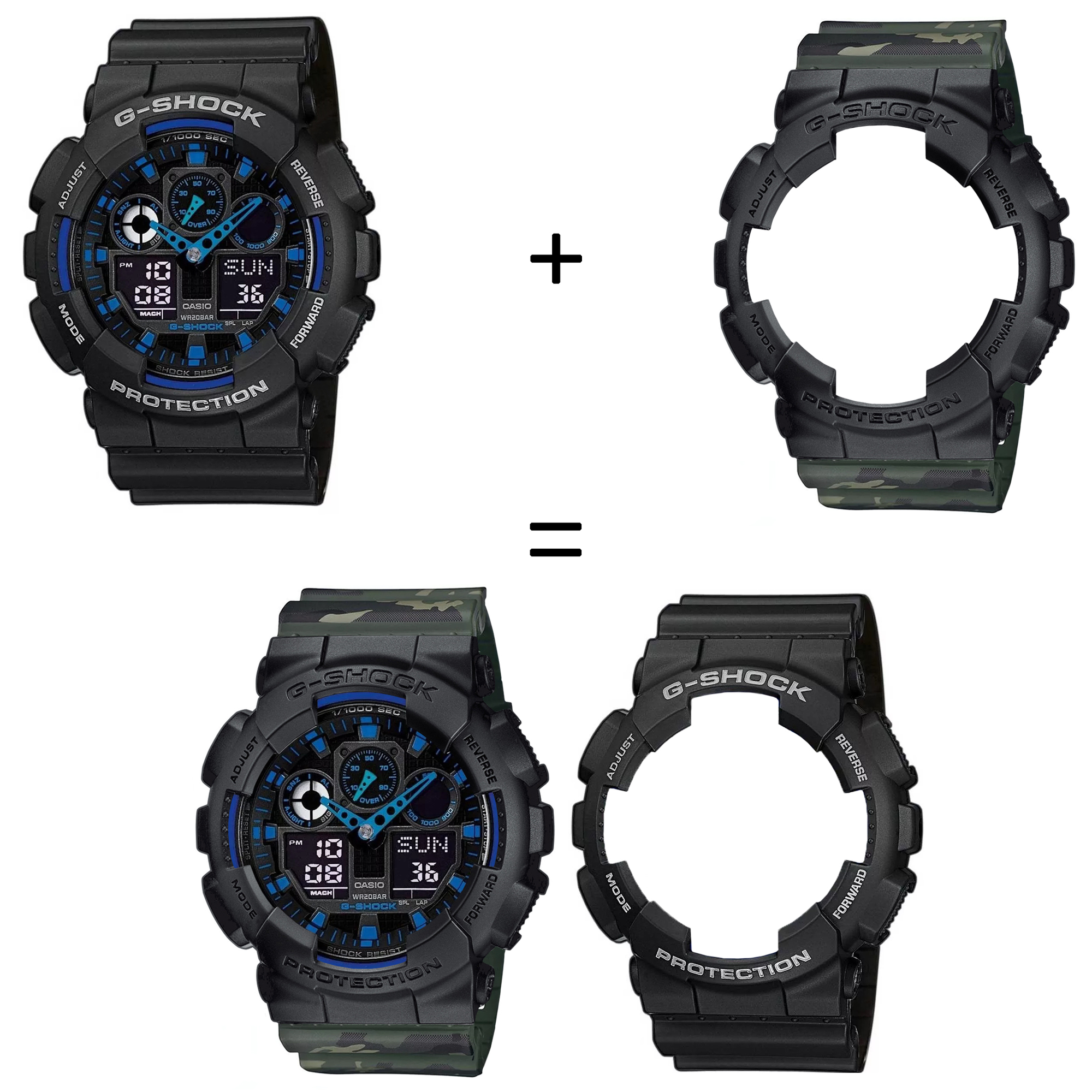 Casio SET GA-100-1A2ER + BEZEL 10358741 + PASEK 10561429 zegarek - miniatura 2