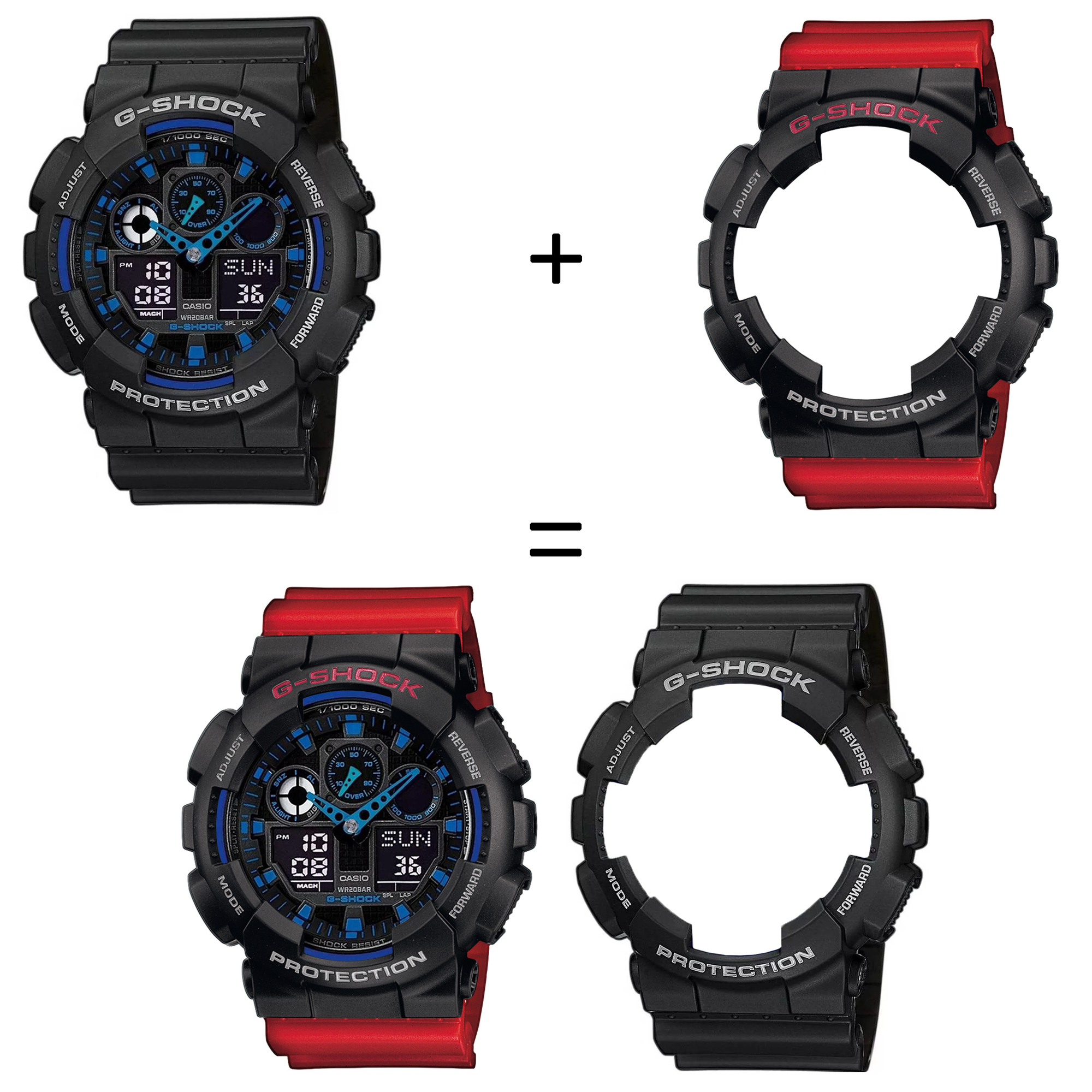 Casio SET GA-100-1A2ER + BEZEL 10378531 + PASEK 10395226 zegarek - miniatura 2