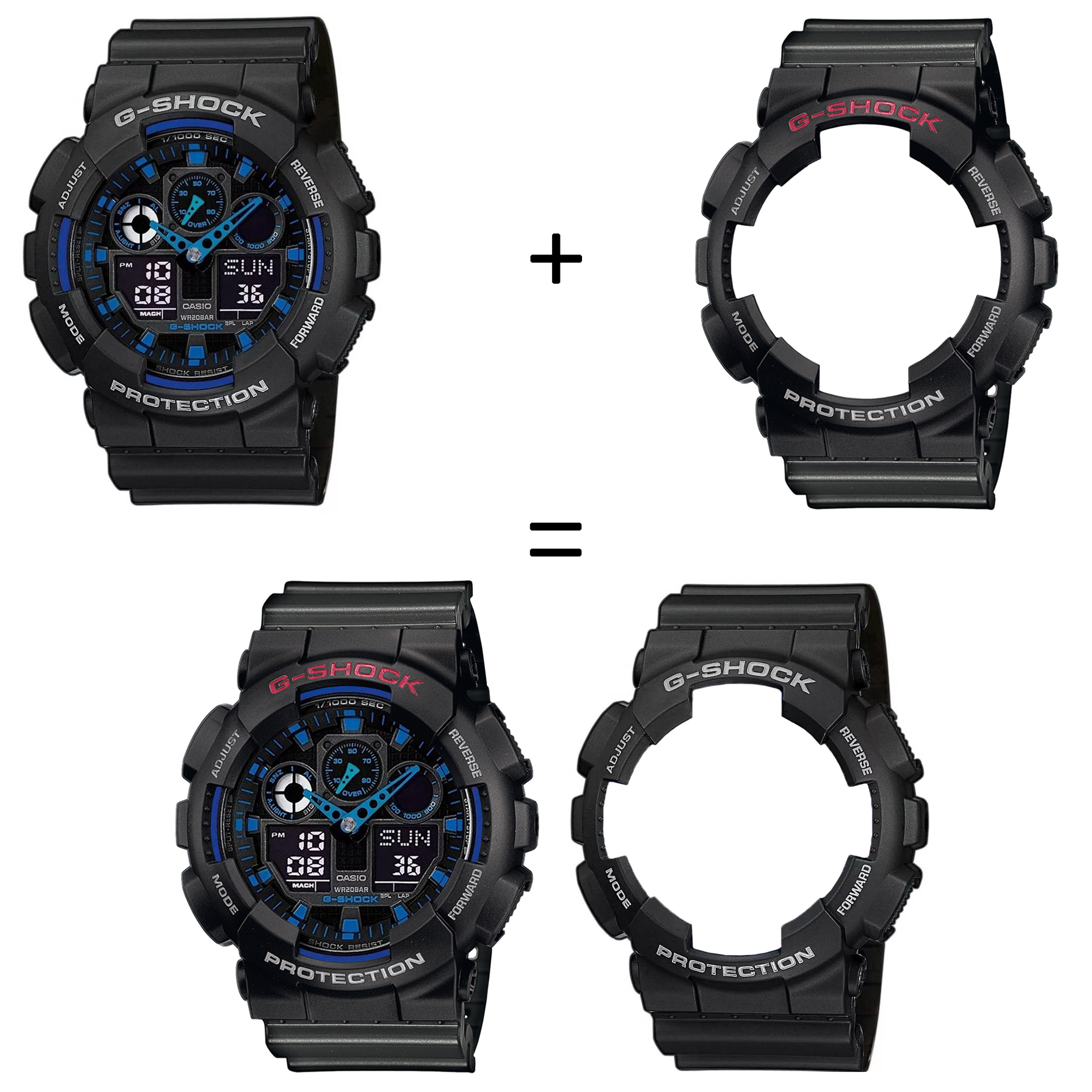 Casio SET GA-100-1A2ER + BEZEL 10378531 + PASEK 10467764 zegarek - miniatura 2