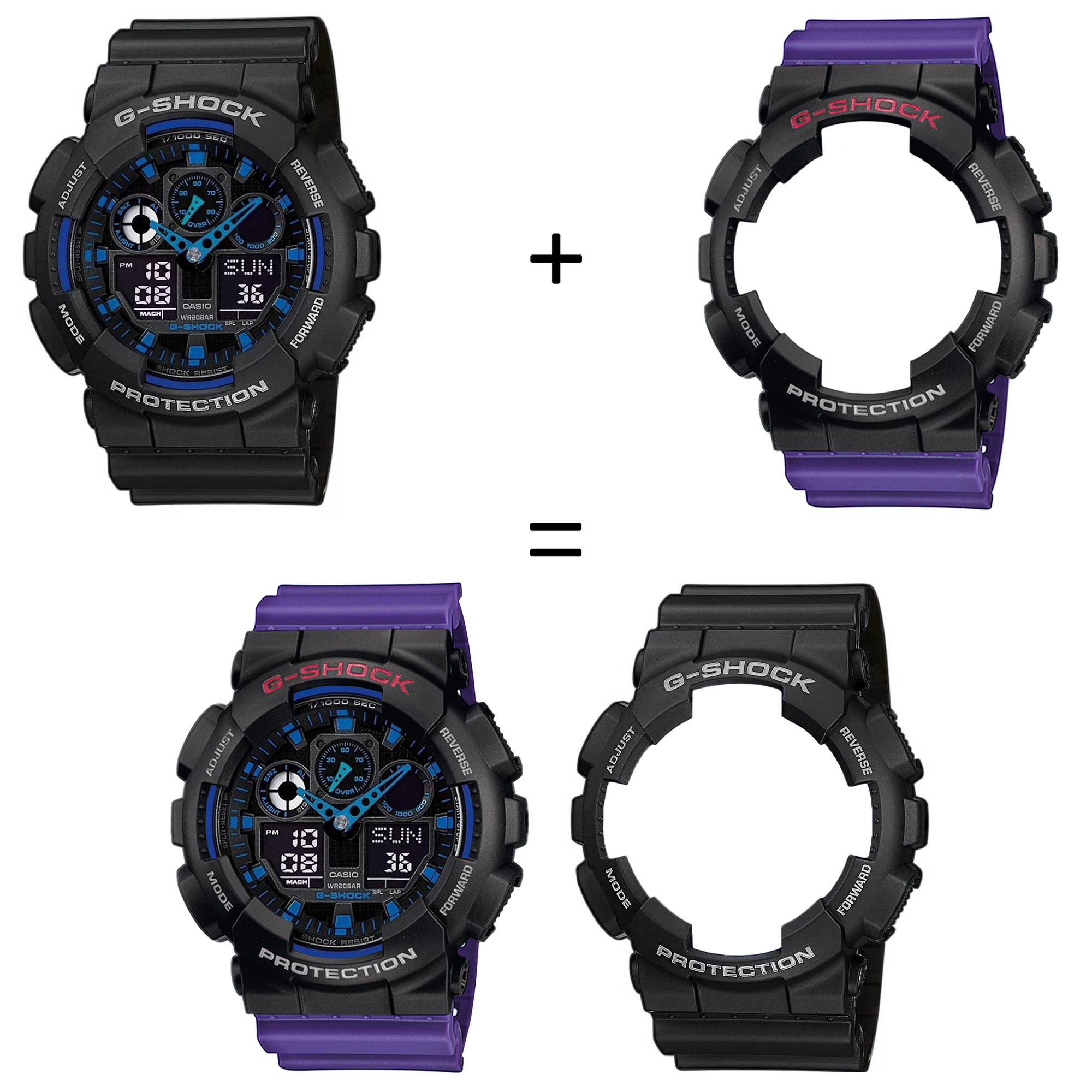 Casio SET GA-100-1A2ER + BEZEL 10378531 + PASEK 10498156 zegarek - miniatura 2