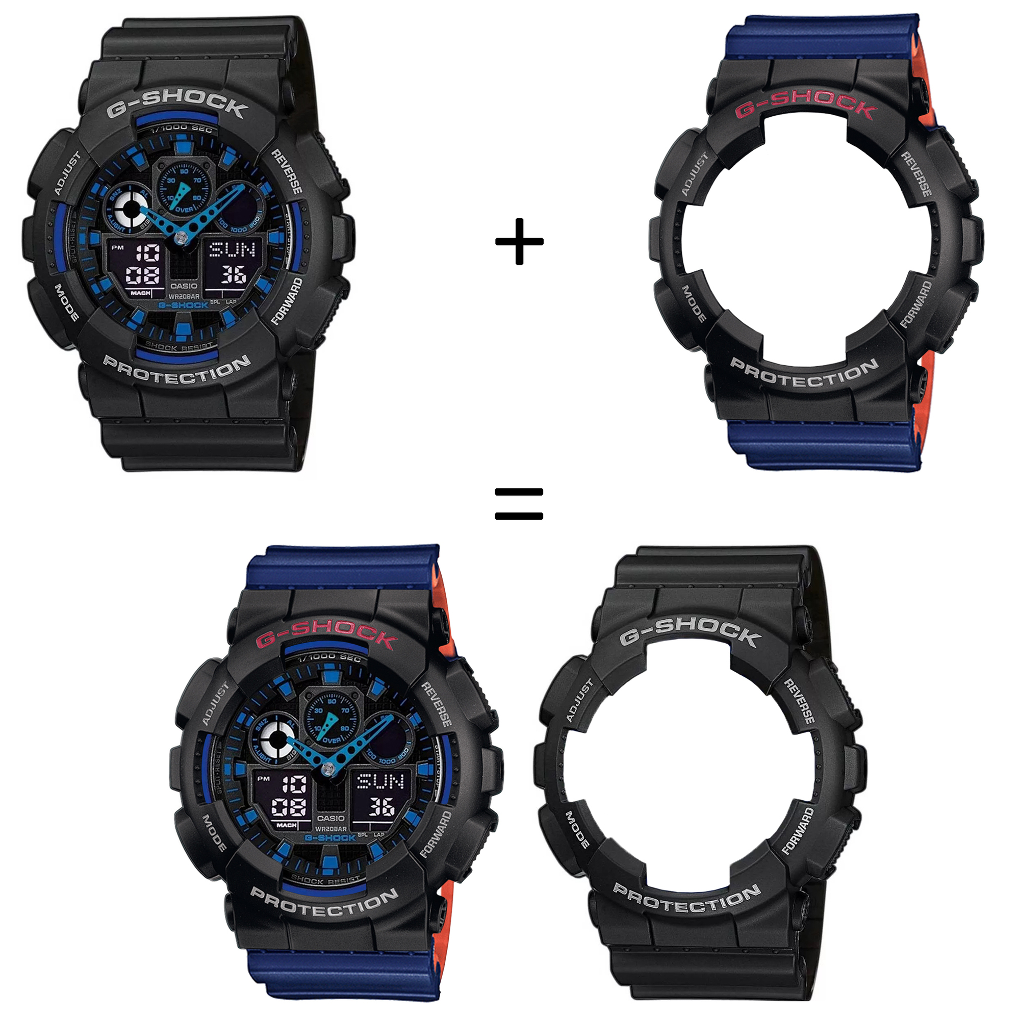 Casio SET GA-100-1A2ER + BEZEL 10378531 + PASEK 10527467 zegarek - miniatura 2
