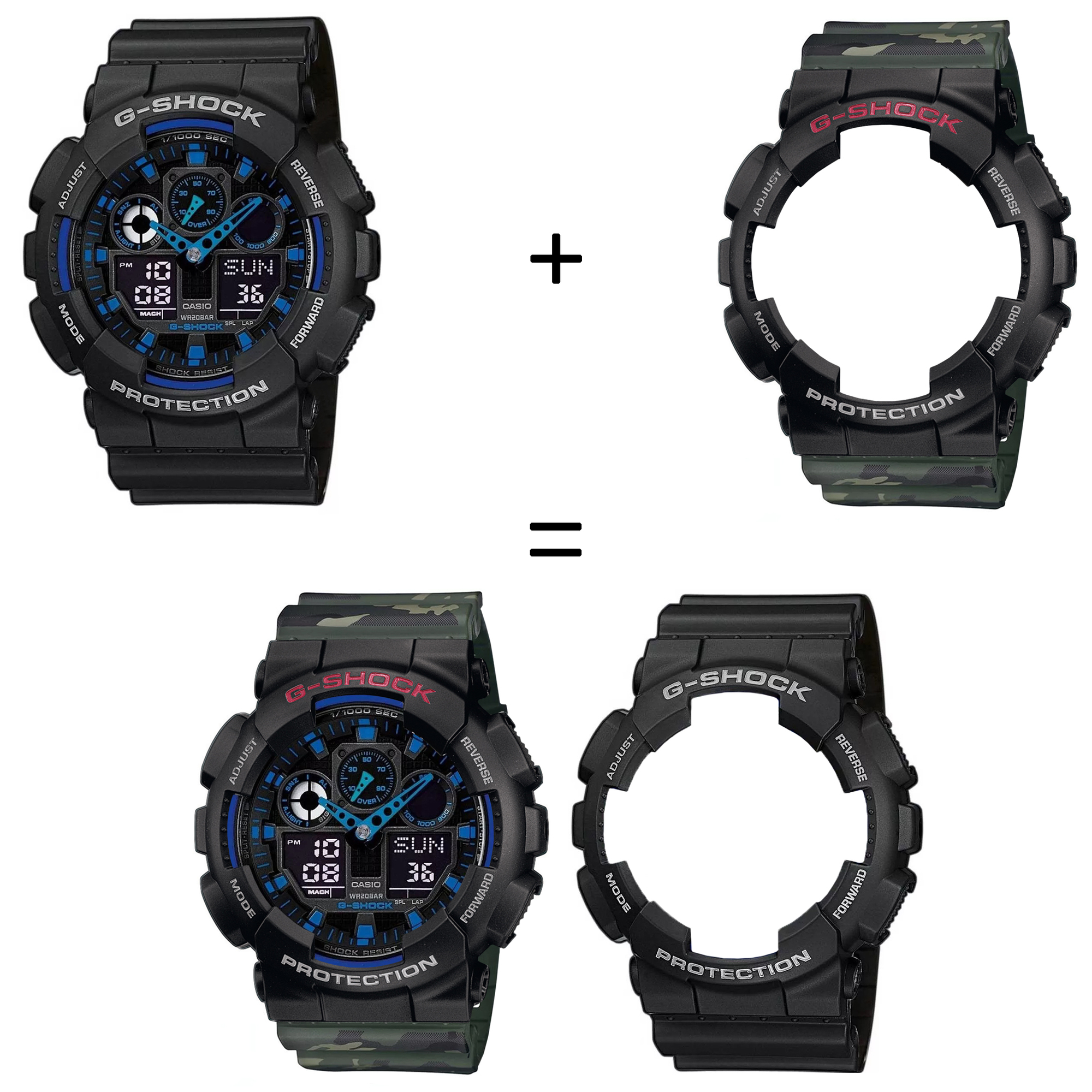 Casio SET GA-100-1A2ER + BEZEL 10378531 + PASEK 10561429 zegarek - miniatura 2