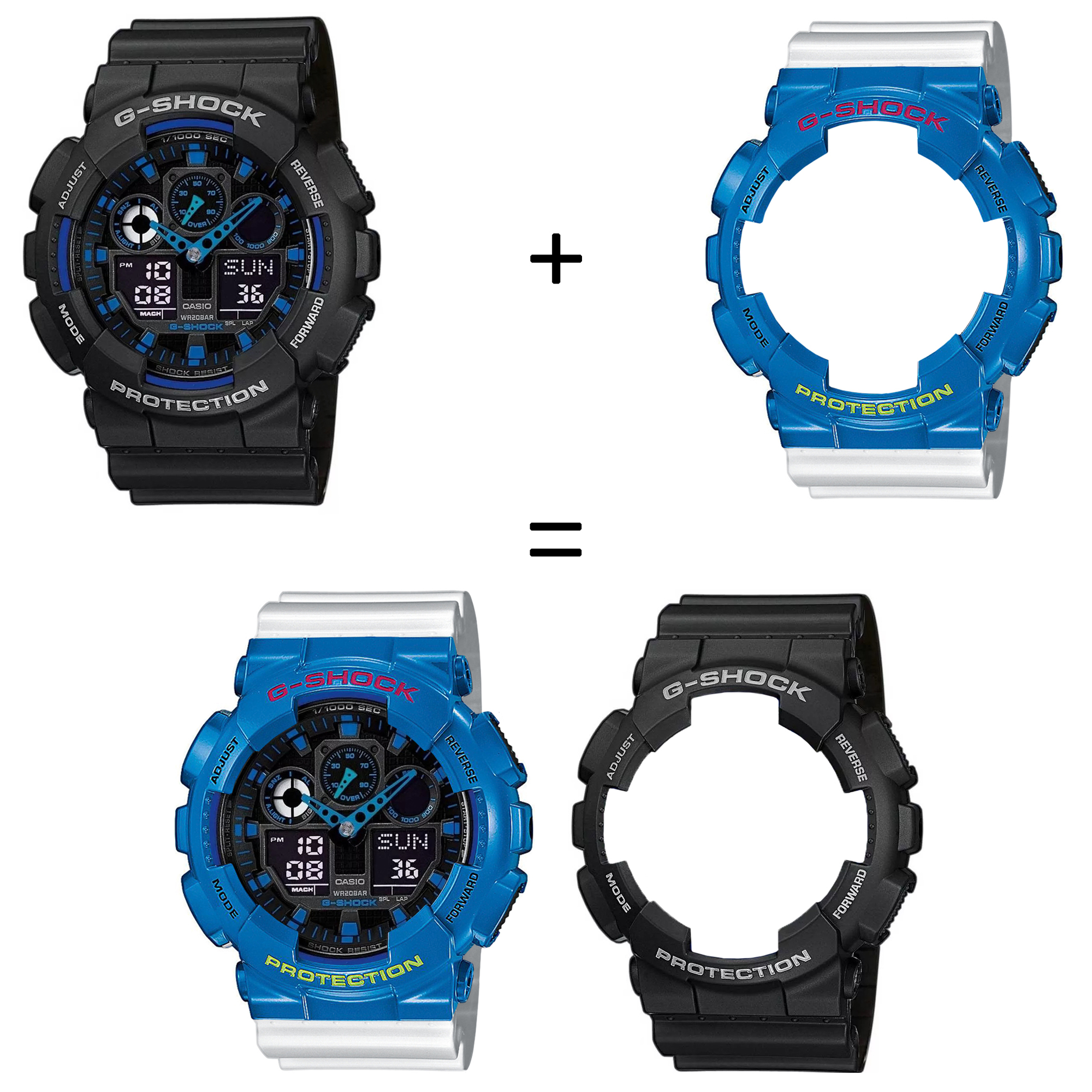 Casio SET GA-100-1A2ER + BEZEL 10388974 + PASEK 10347710 zegarek - miniatura 2