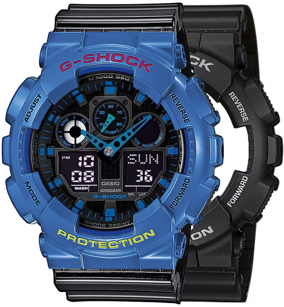 G-SHOCK SET GA-100-1A2ER + BEZEL 10388974 + PASEK 10378391